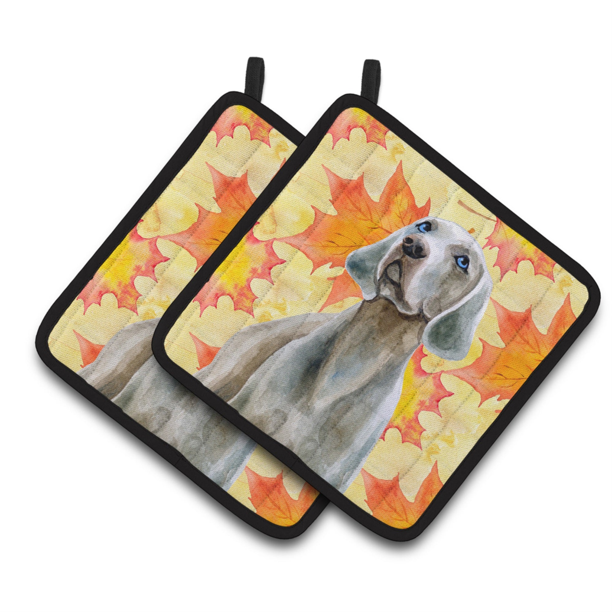 'Caroline'S Treasures Weimaraner Decorated Pot Holder, 7.5H X 7.5W, Fall Leaves''