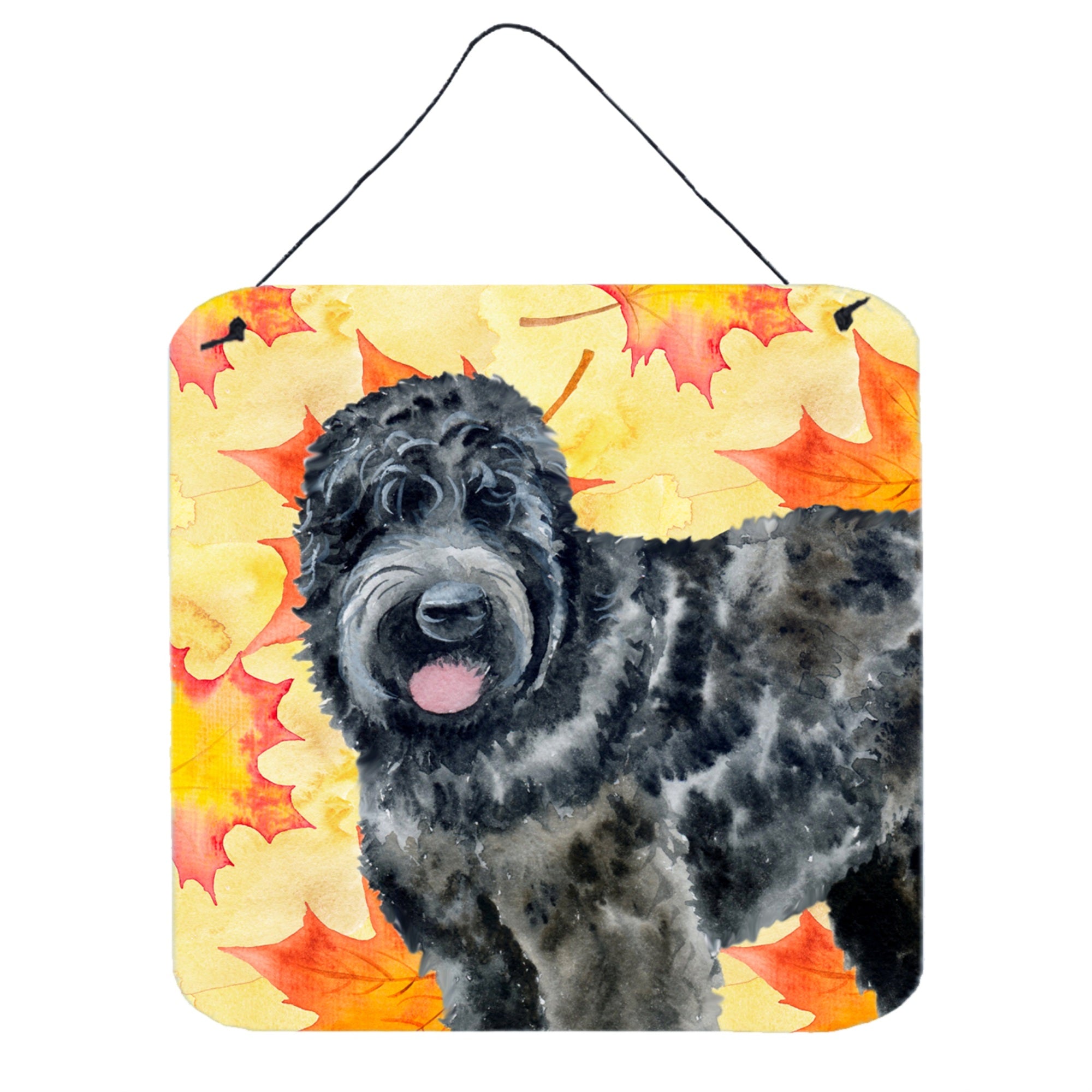 'Caroline'S Treasures Black Russian Terrier Metal Print, 6H X 6W, Fall Leaves''