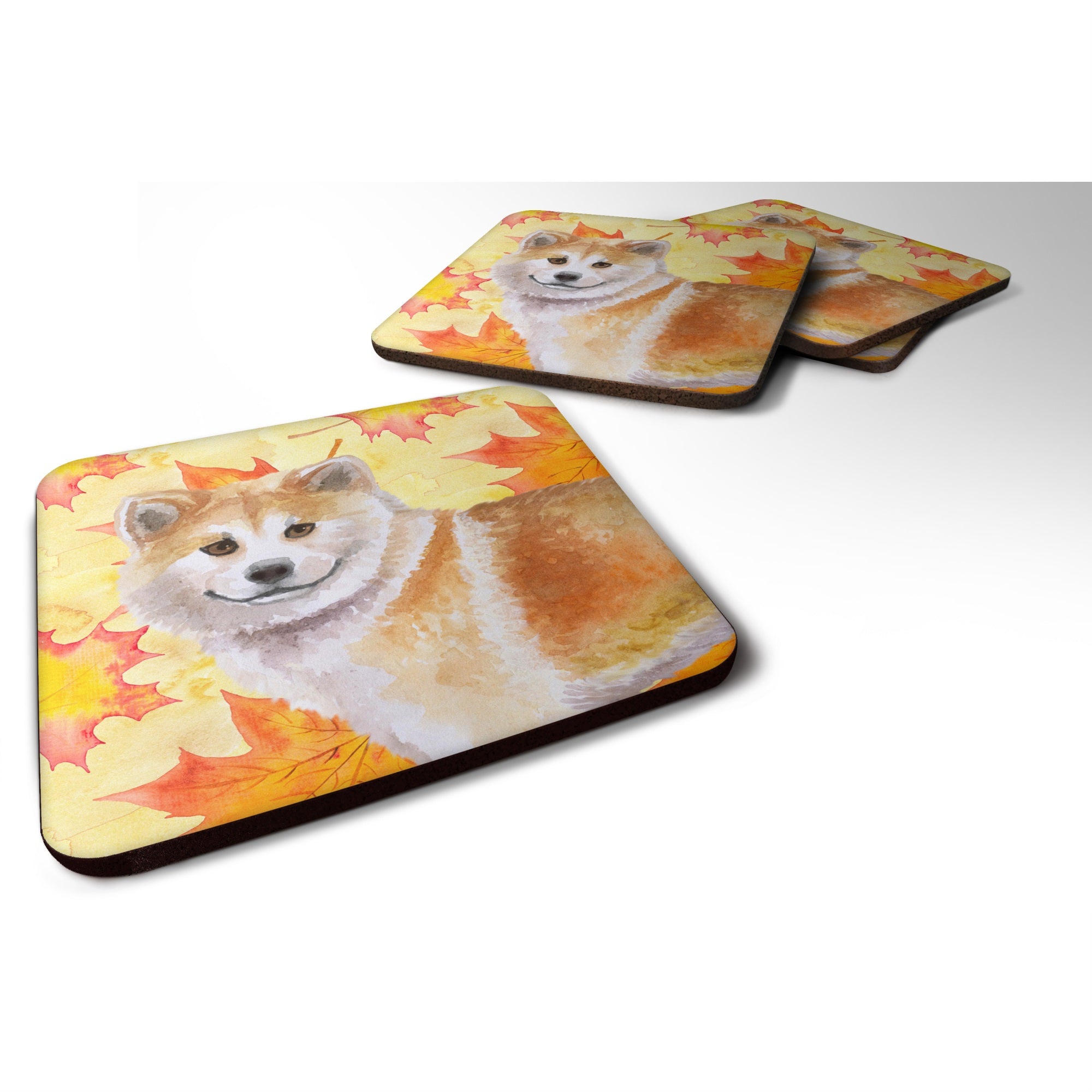 'Caroline'S Treasures Shiba Inu Fall Decorative Coasters, Multicolor''