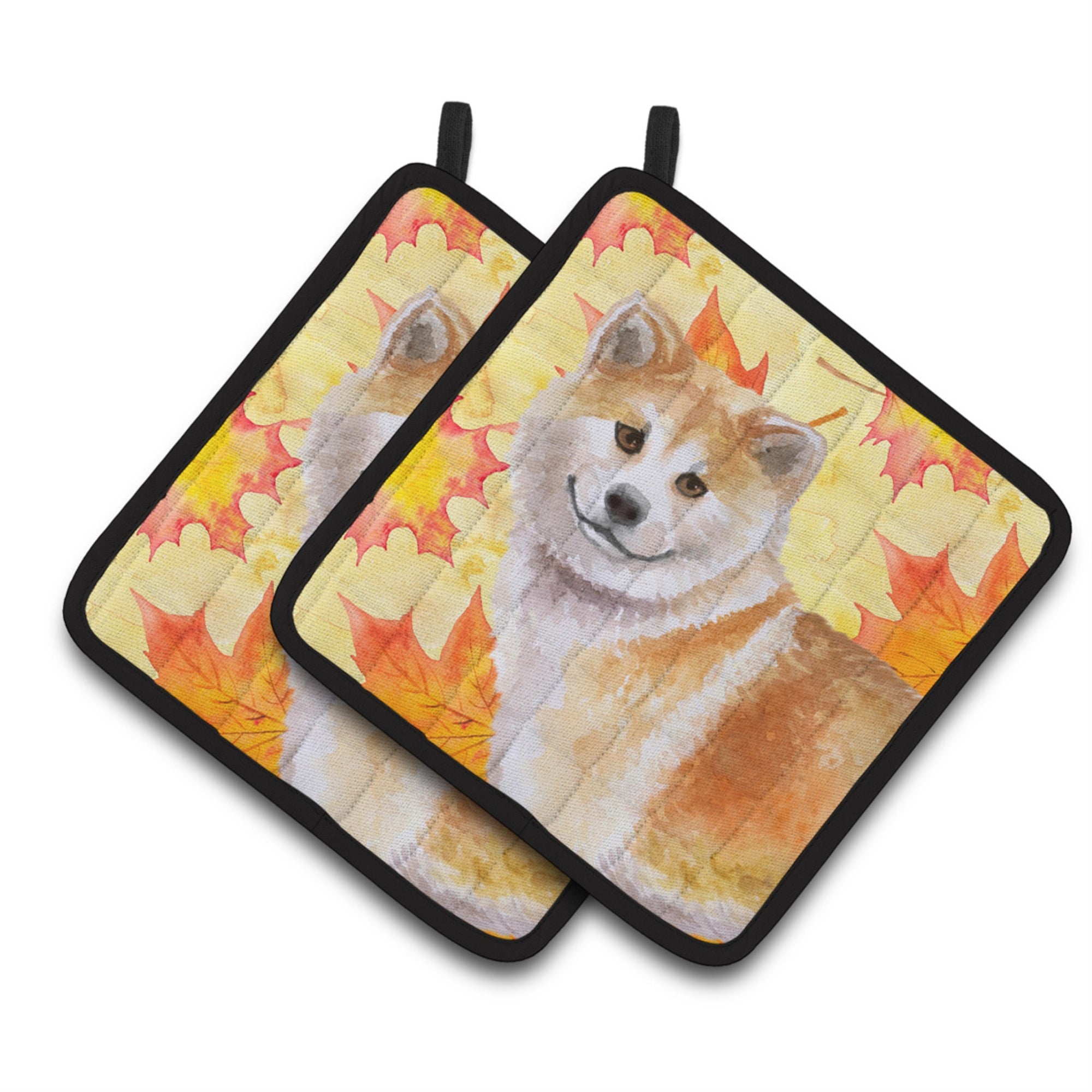 'Caroline'S Treasures Shiba Inu Decorated Pot Holder, 7.5H X 7.5W, Fall Leaves''