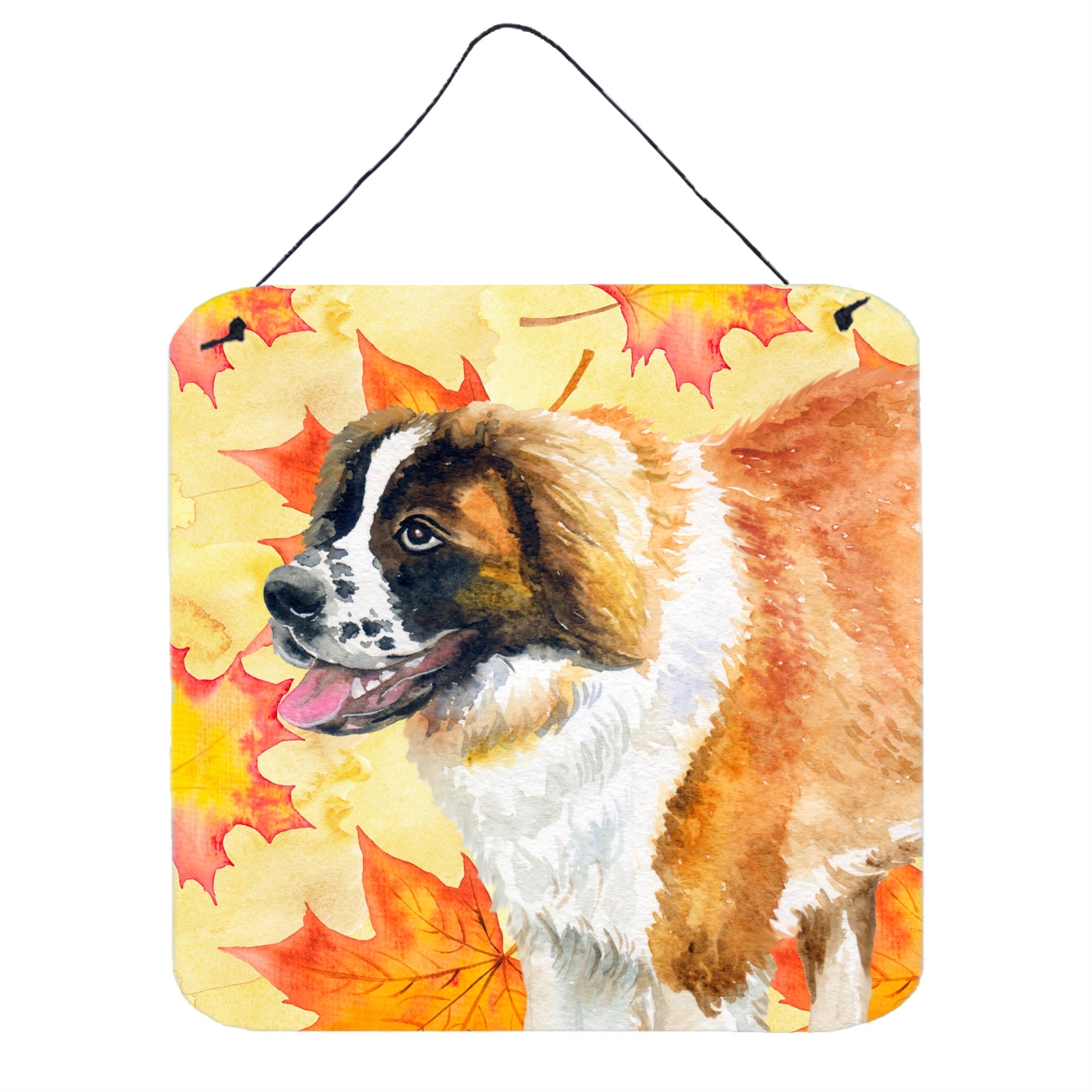 'Caroline'S Treasures Saint Bernard Metal Print, 6H X 6W, Fall Leaves''