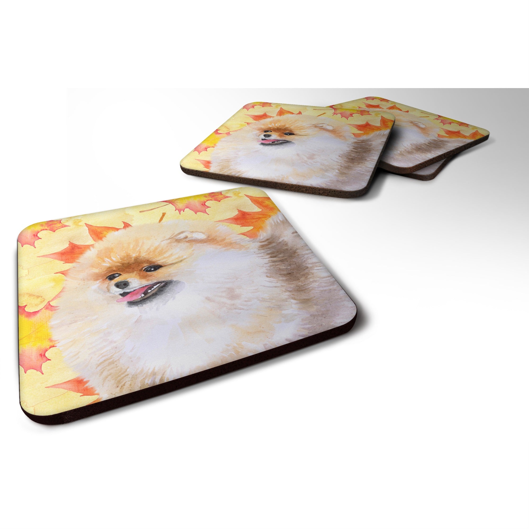 'Caroline'S Treasures Pomeranian Fall Decorative Coasters, Multicolor''
