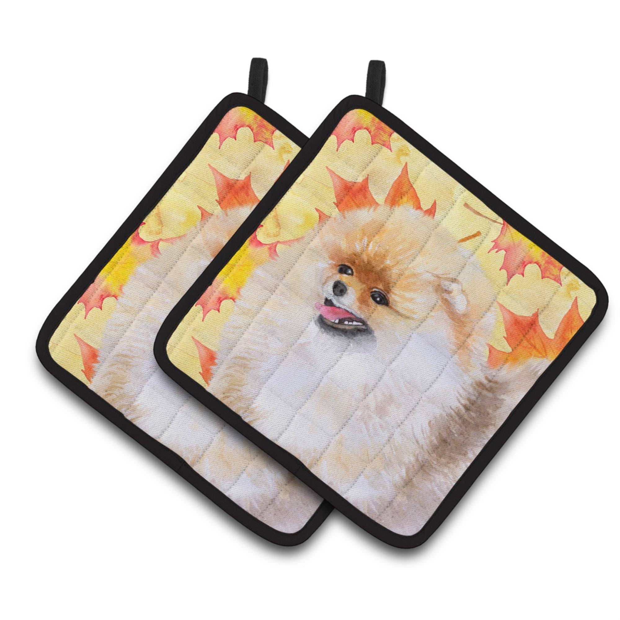 'Caroline'S Treasures Pomeranian Decorated Pot Holder, 7.5H X 7.5W, Fall Leaves''