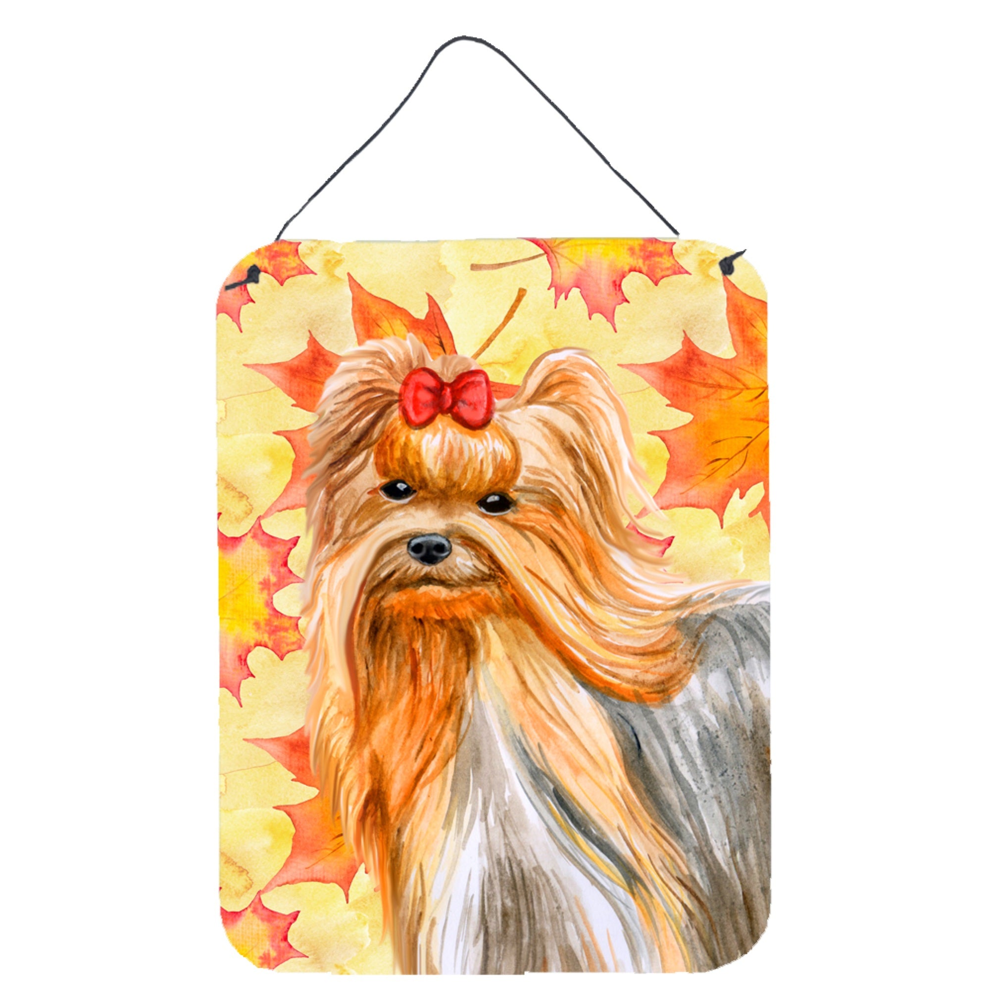 'Caroline'S Treasures Yorkshire Terrier Fall Metal Print, 16'''' X 12'''', Multicolor''