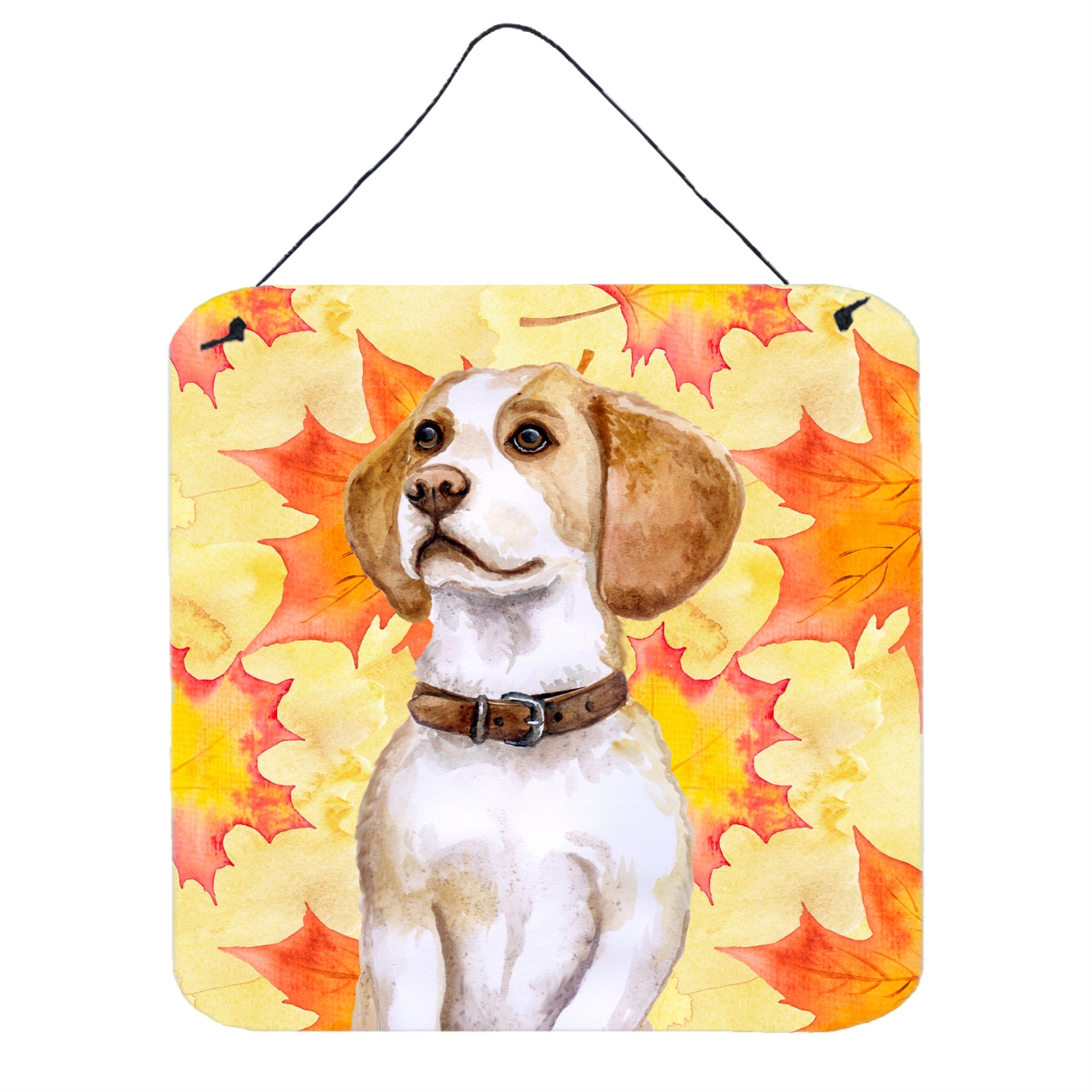 'Caroline'S Treasures Beagle Metal Print, 6H X 6W, Fall Leaves''