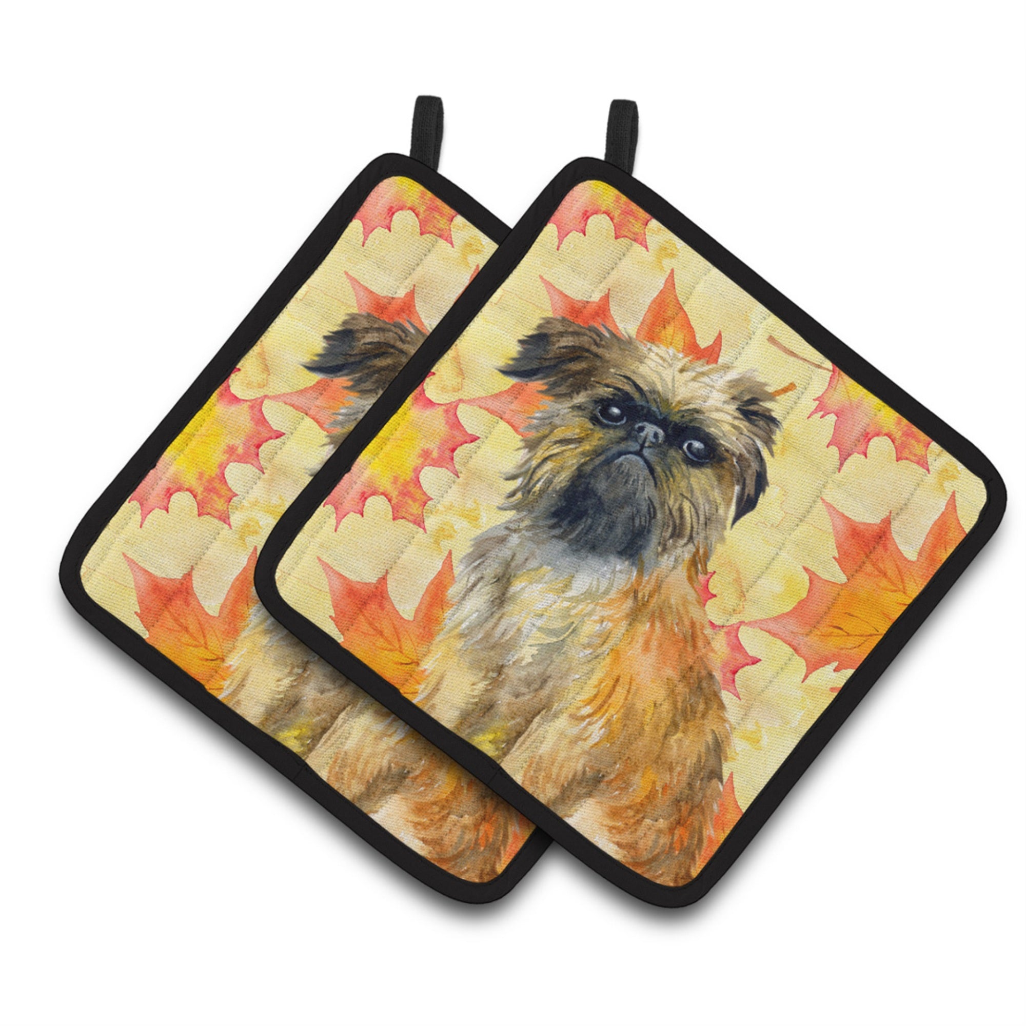 'Caroline'S Treasures Brussels Griffon Decorated Pot Holder, 7.5H X 7.5W, Fall Leaves''