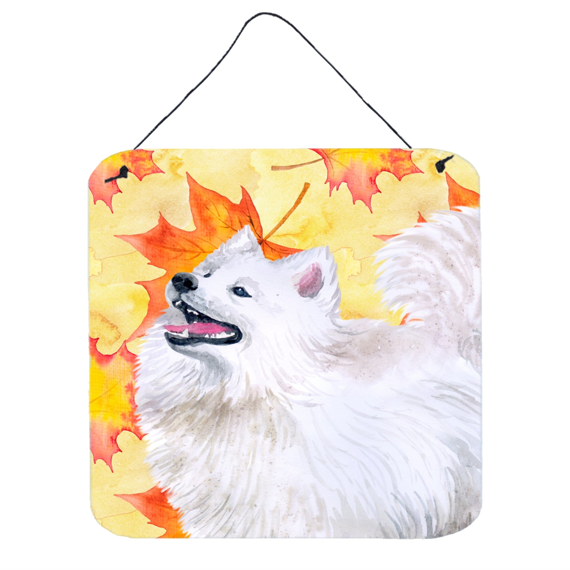 'Caroline'S Treasures Samoyed Metal Print, 6H X 6W, Fall Leaves''