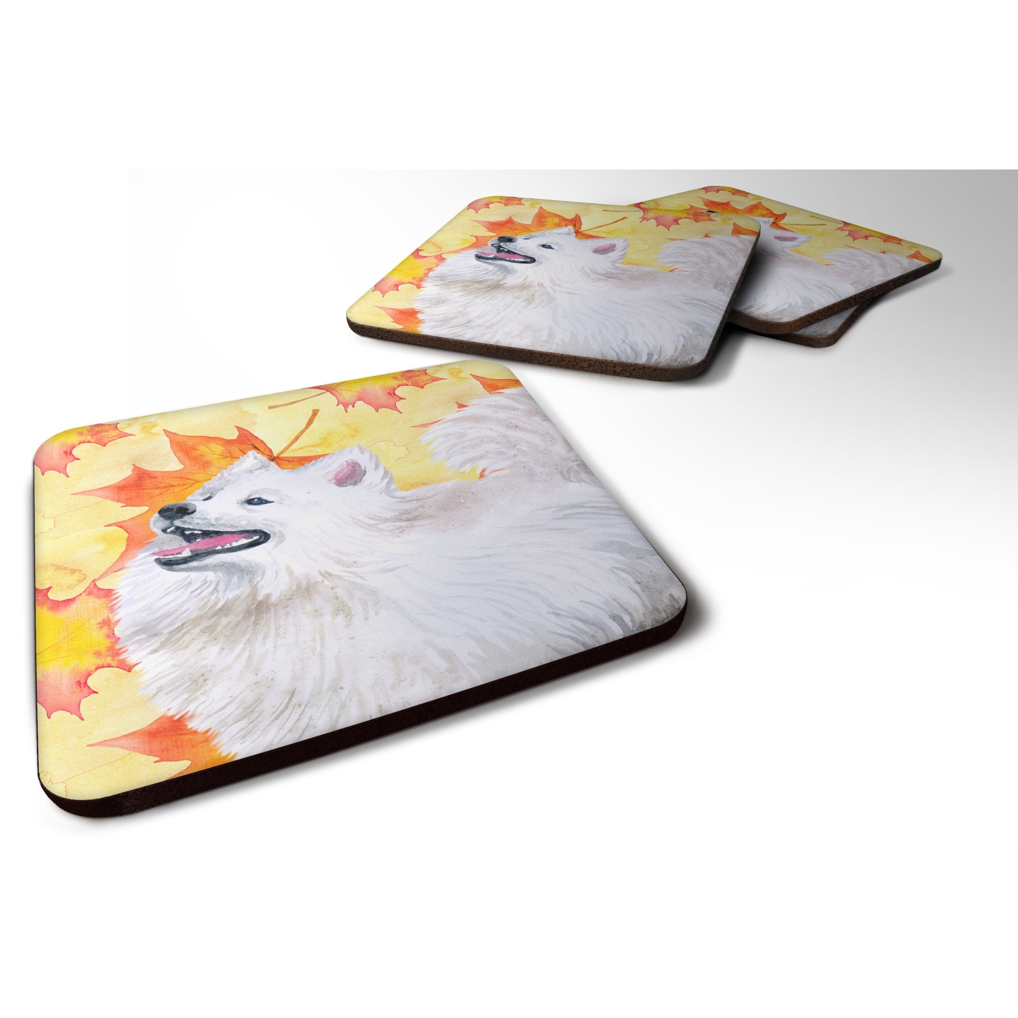 'Caroline'S Treasures Samoyed Fall Decorative Coasters, Multicolor''