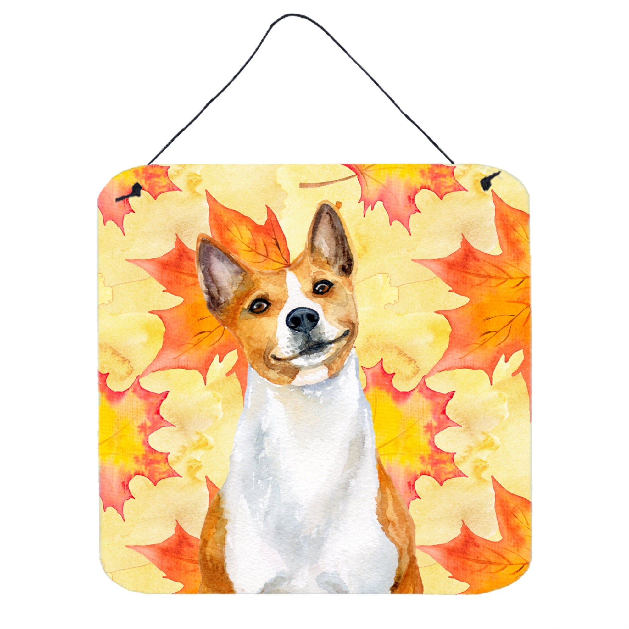 'Caroline'S Treasures Basenji Metal Print, 6H X 6W, Fall Leaves''