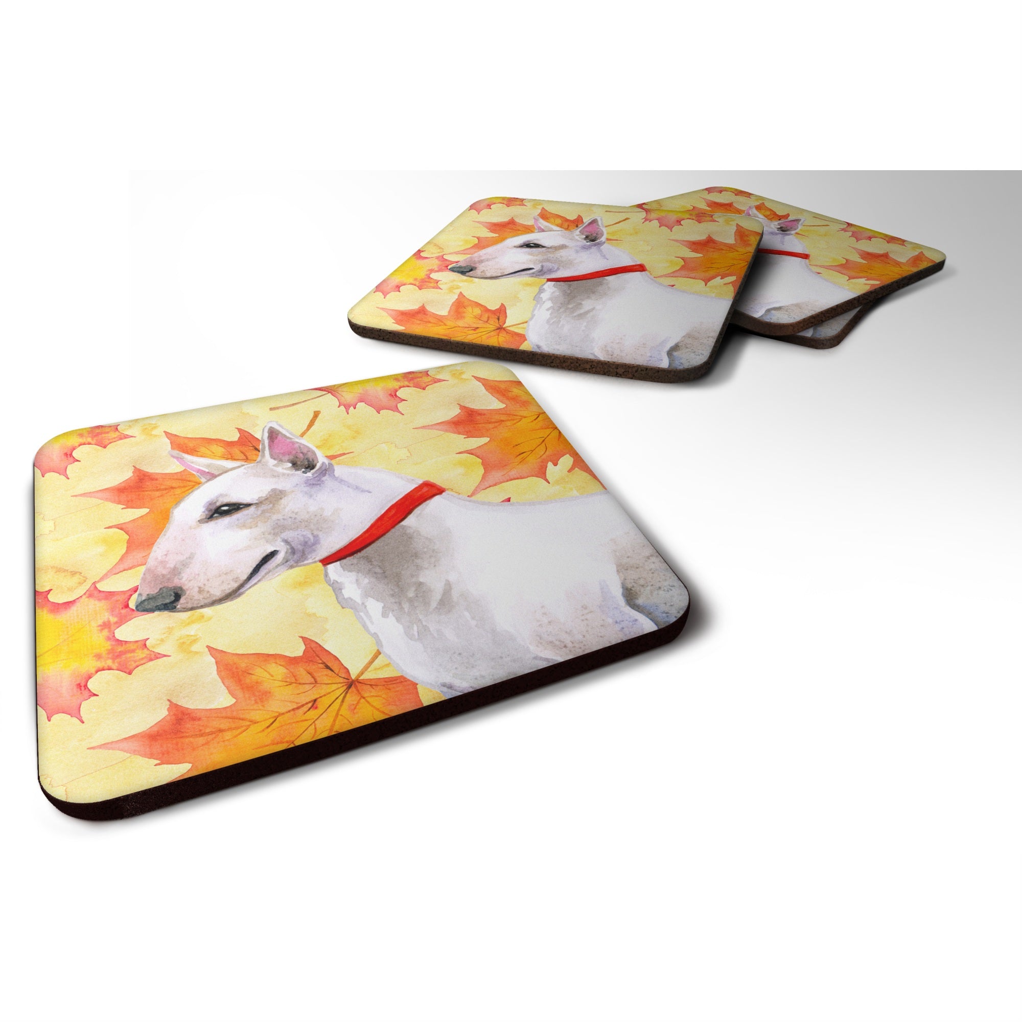 'Caroline'S Treasures Bull Terrier Fall Decorative Coasters, Multicolor''