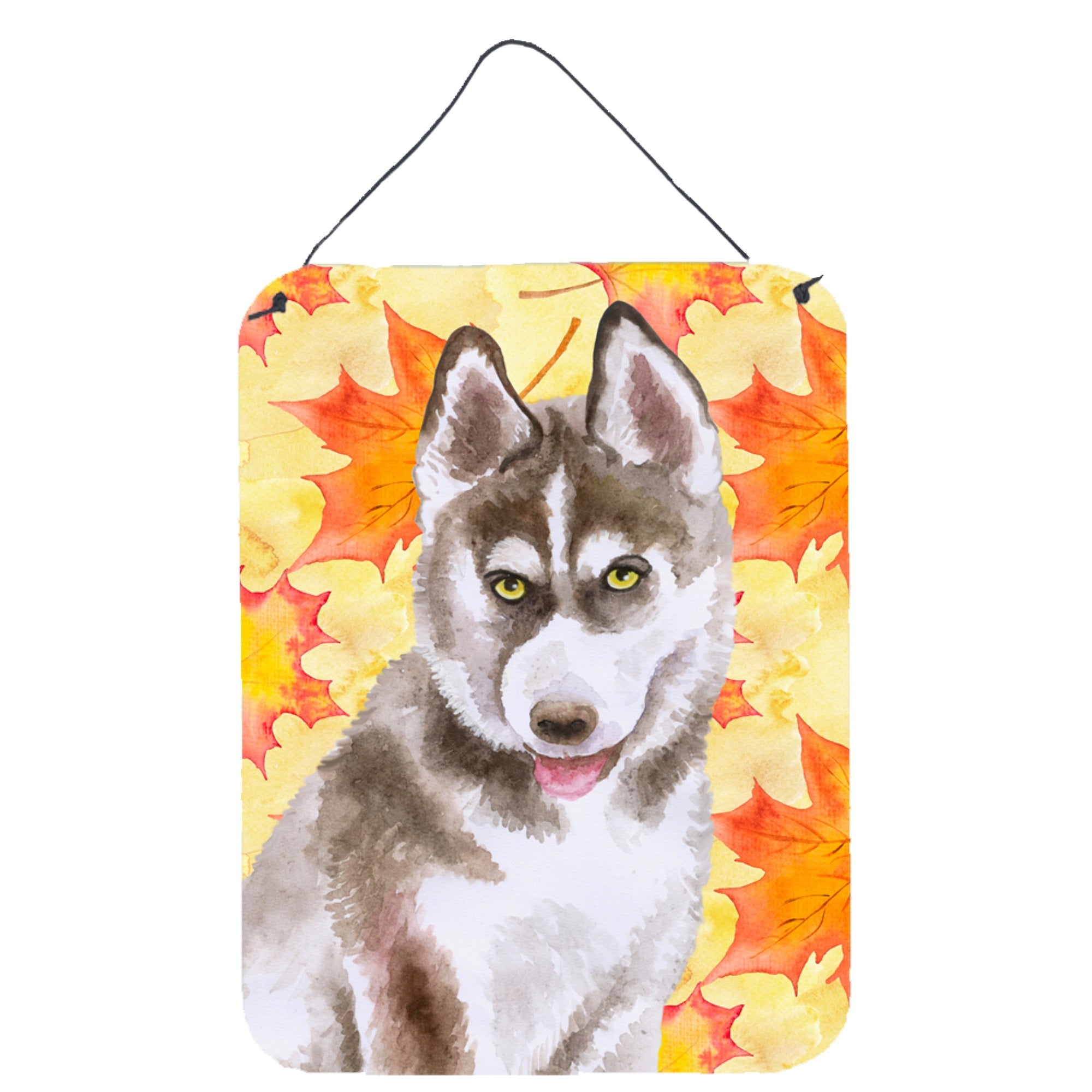 'Caroline'S Treasures Siberian Husky Grey Fall Metal Print, 16'''' X 12'''', Multicolor''
