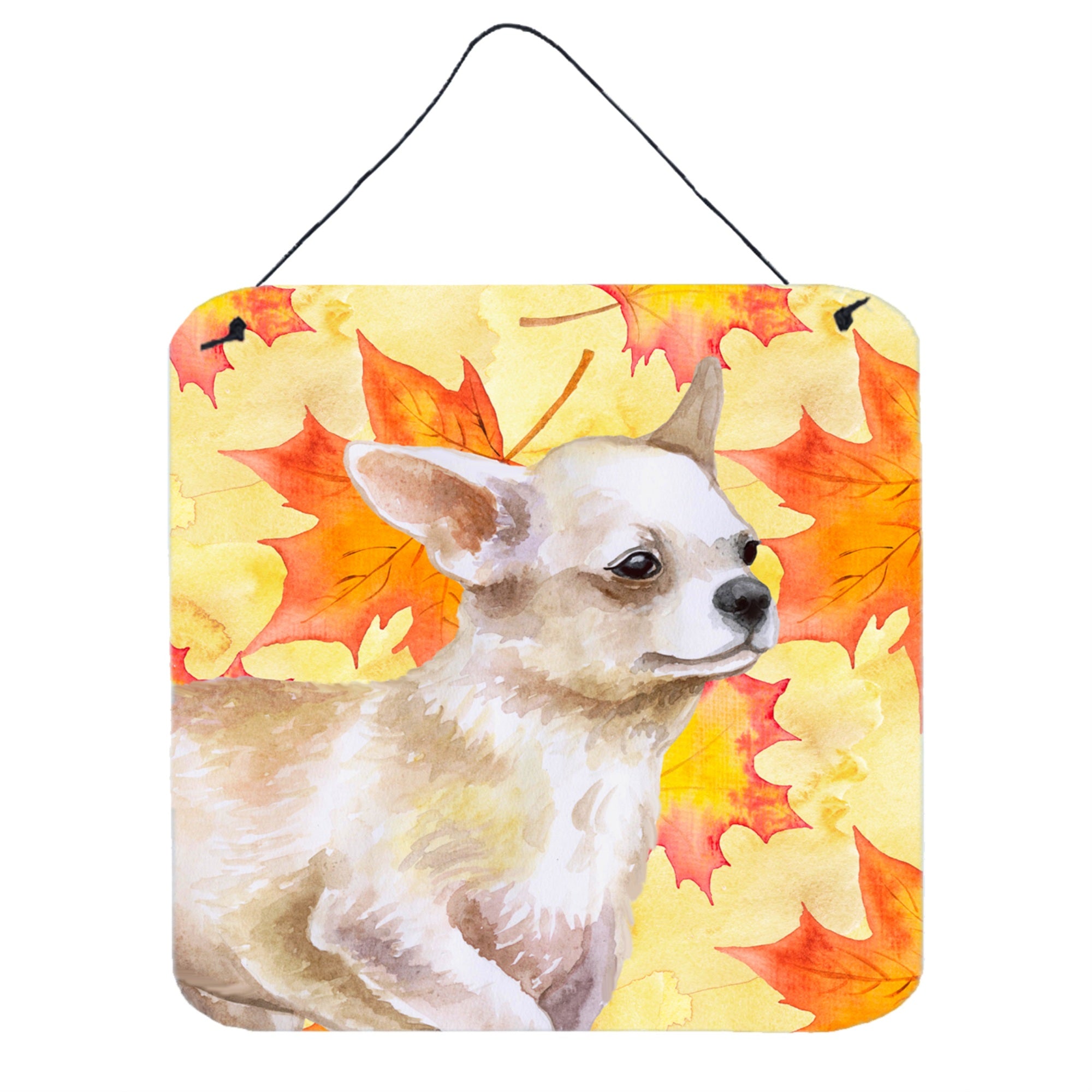 'Caroline'S Treasures Chihuahua Leg Metal Print, 6H X 6W, Fall Leaves''