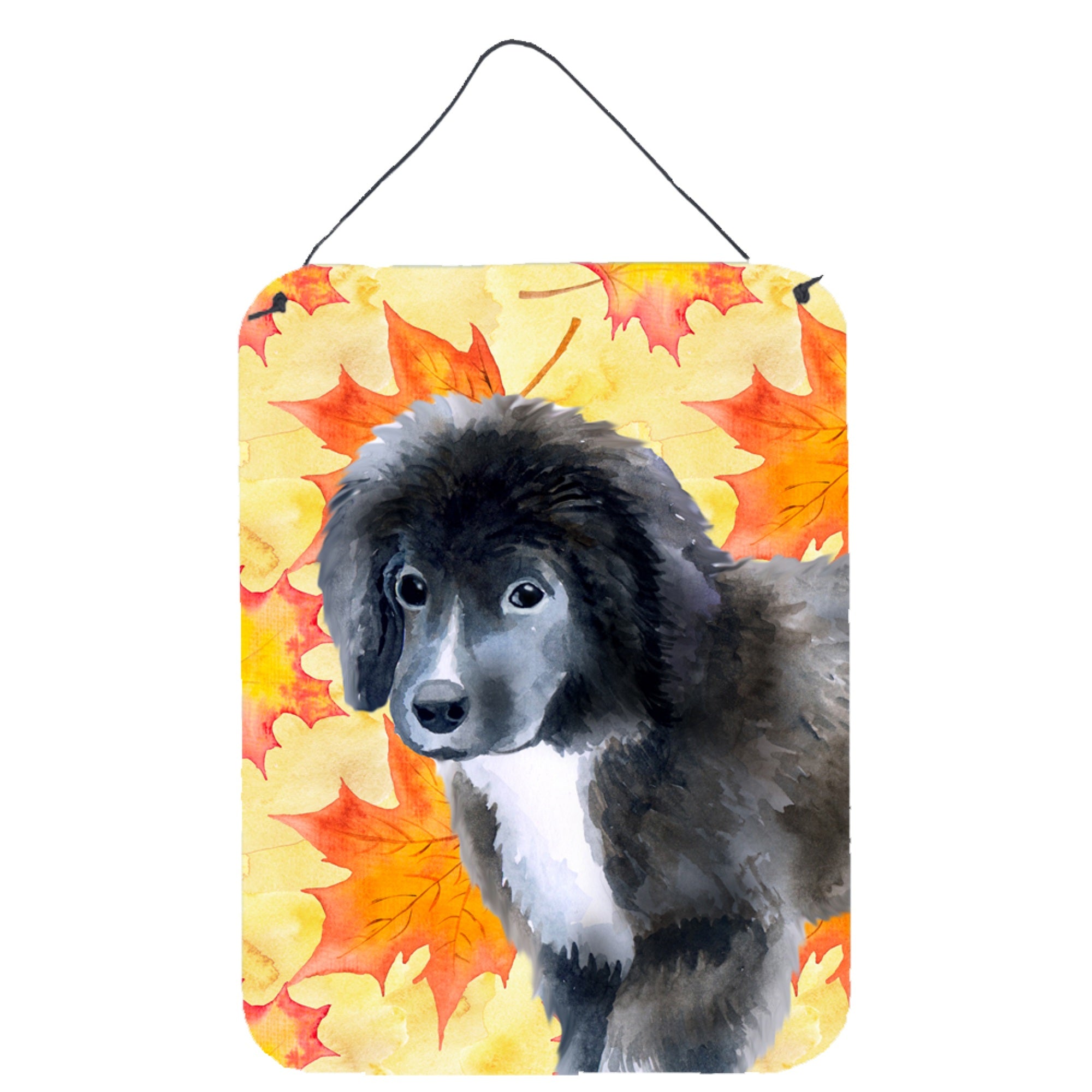 'Caroline'S Treasures Newfoundland Puppy Fall Metal Print, 16'''' X 12'''', Multicolor''