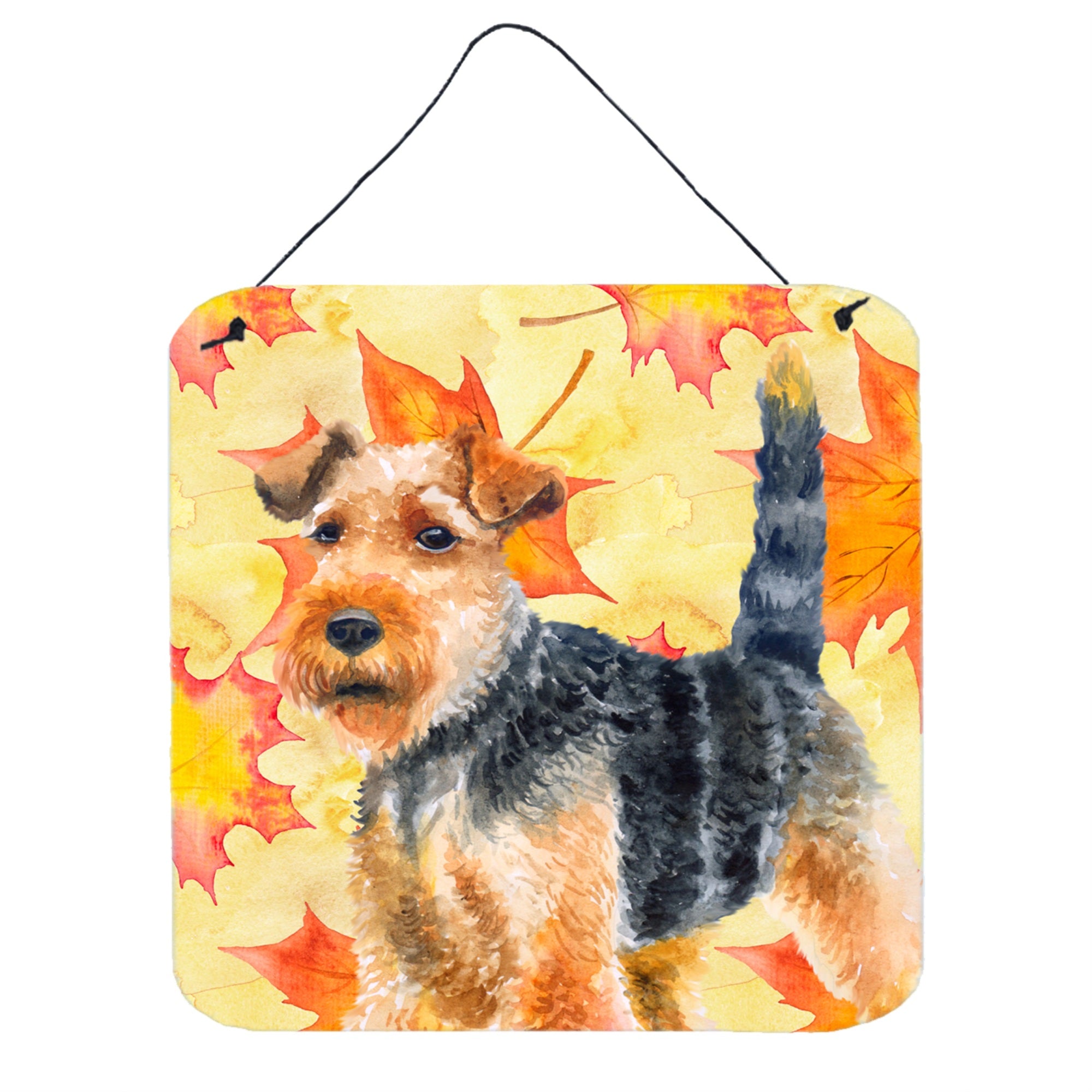 'Caroline'S Treasures Welsh Terrier Metal Print, 6H X 6W, Fall Leaves''