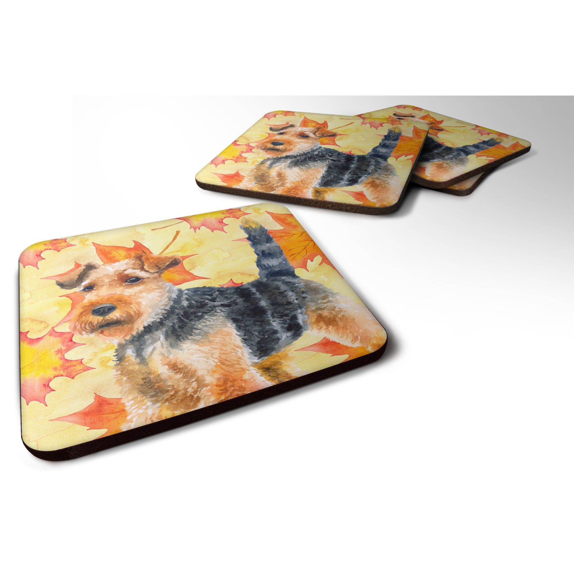 'Caroline'S Treasures Welsh Terrier Fall Decorative Coasters, Multicolor''