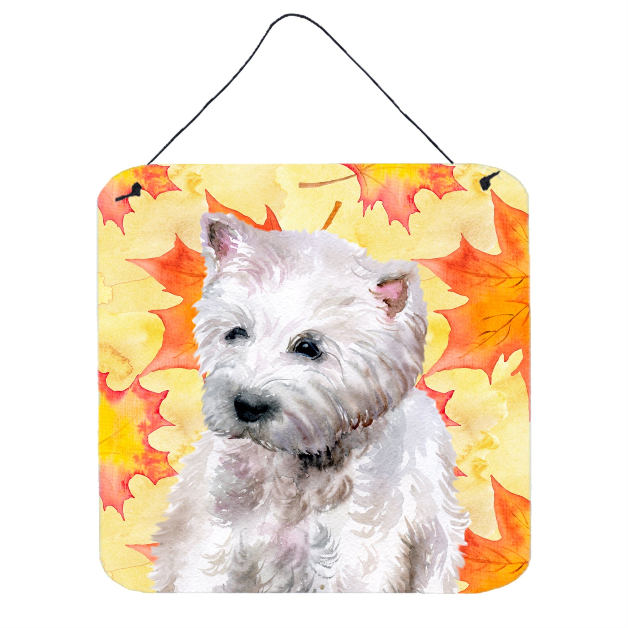 'Caroline'S Treasures Westie Metal Print, 6H X 6W, Fall Leaves''