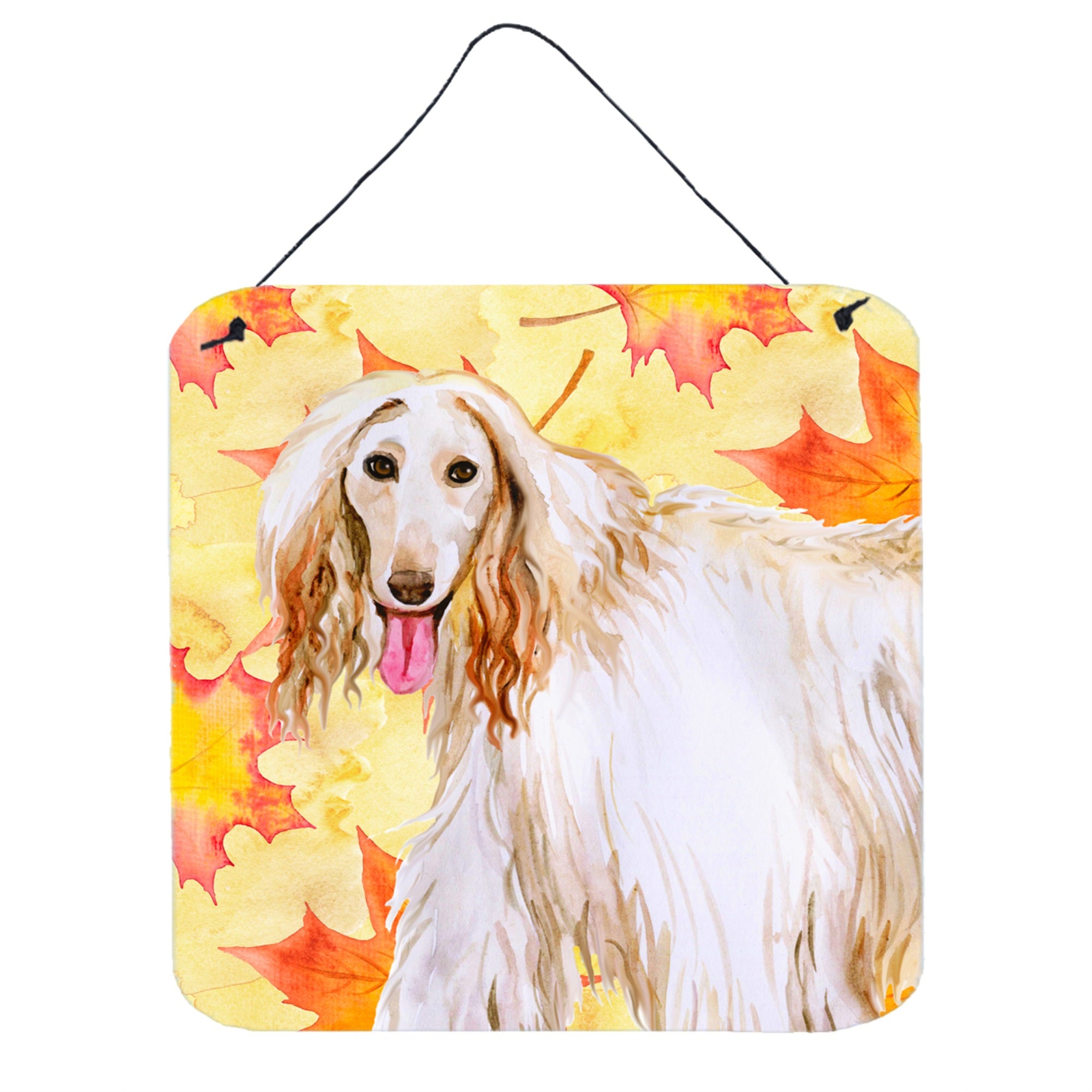 'Caroline'S Treasures Afghan Hound Metal Print, 6H X 6W, Fall Leaves''