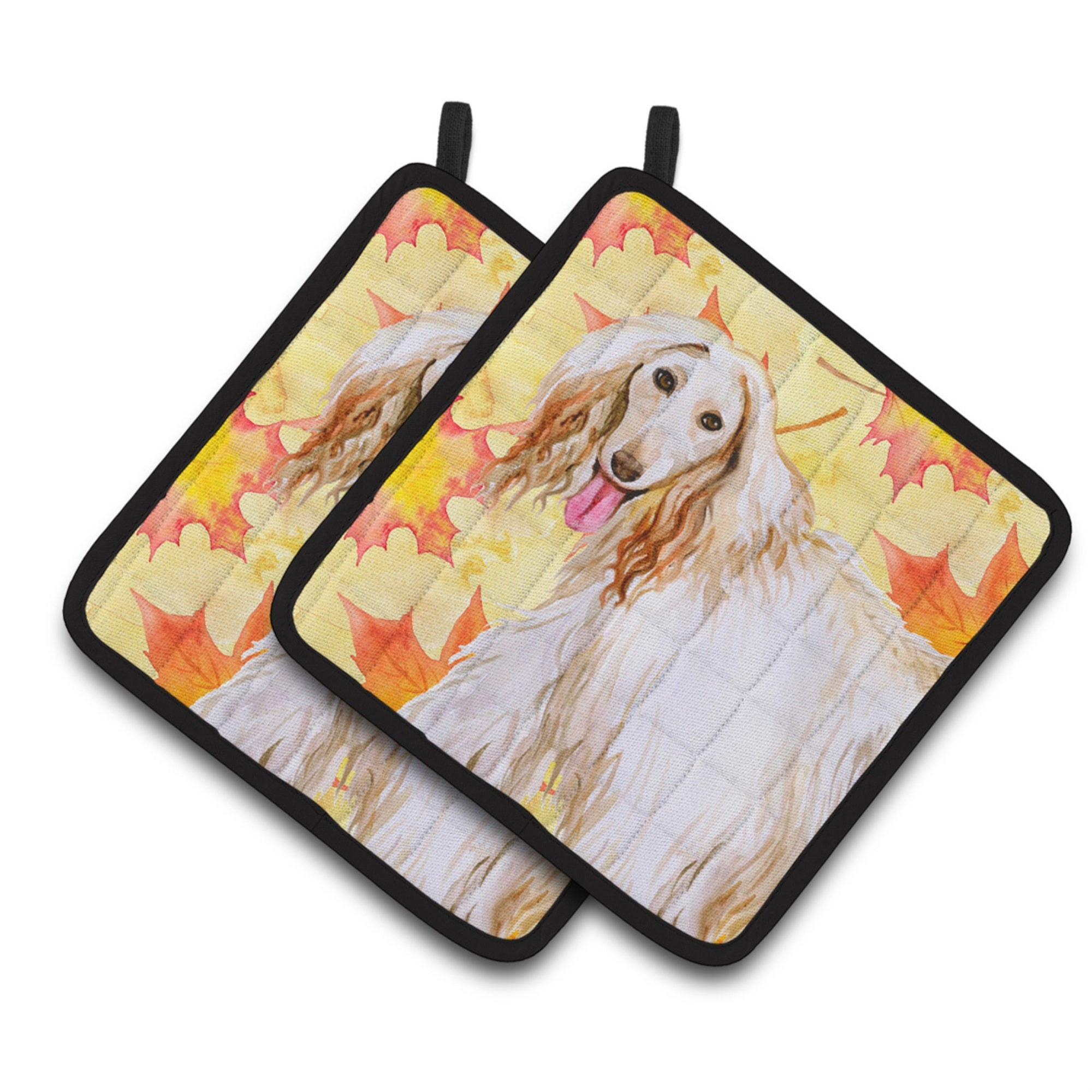 'Caroline'S Treasures Afghan Hound Decorated Pot Holder, 7.5H X 7.5W, Fall Leaves''