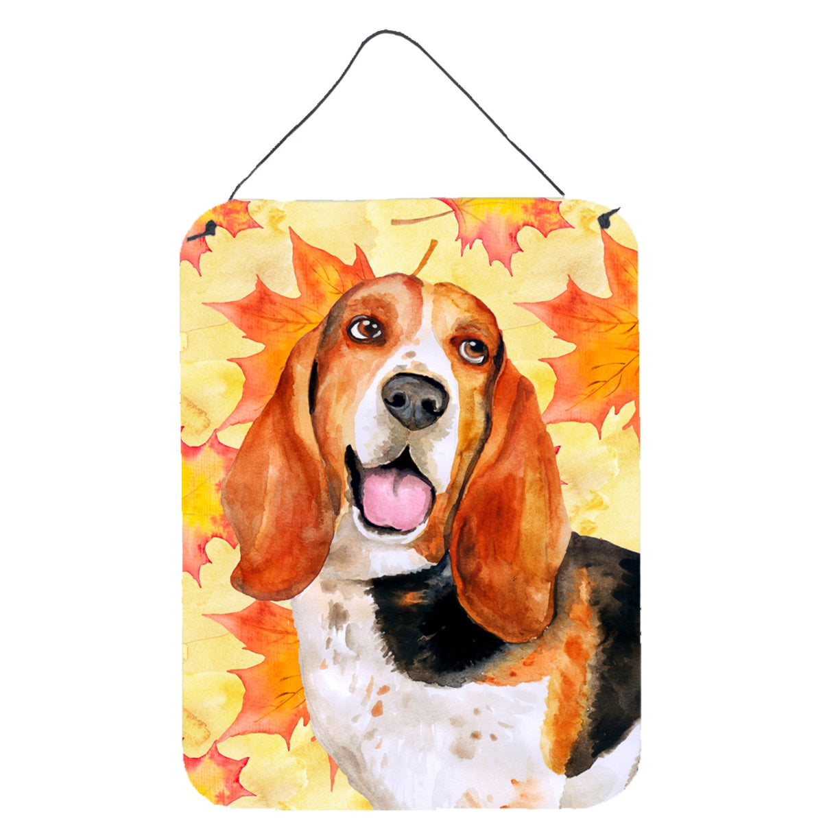 'Caroline'S Treasures Basset Hound Fall Metal Print, 16'''' X 12'''', Multicolor''