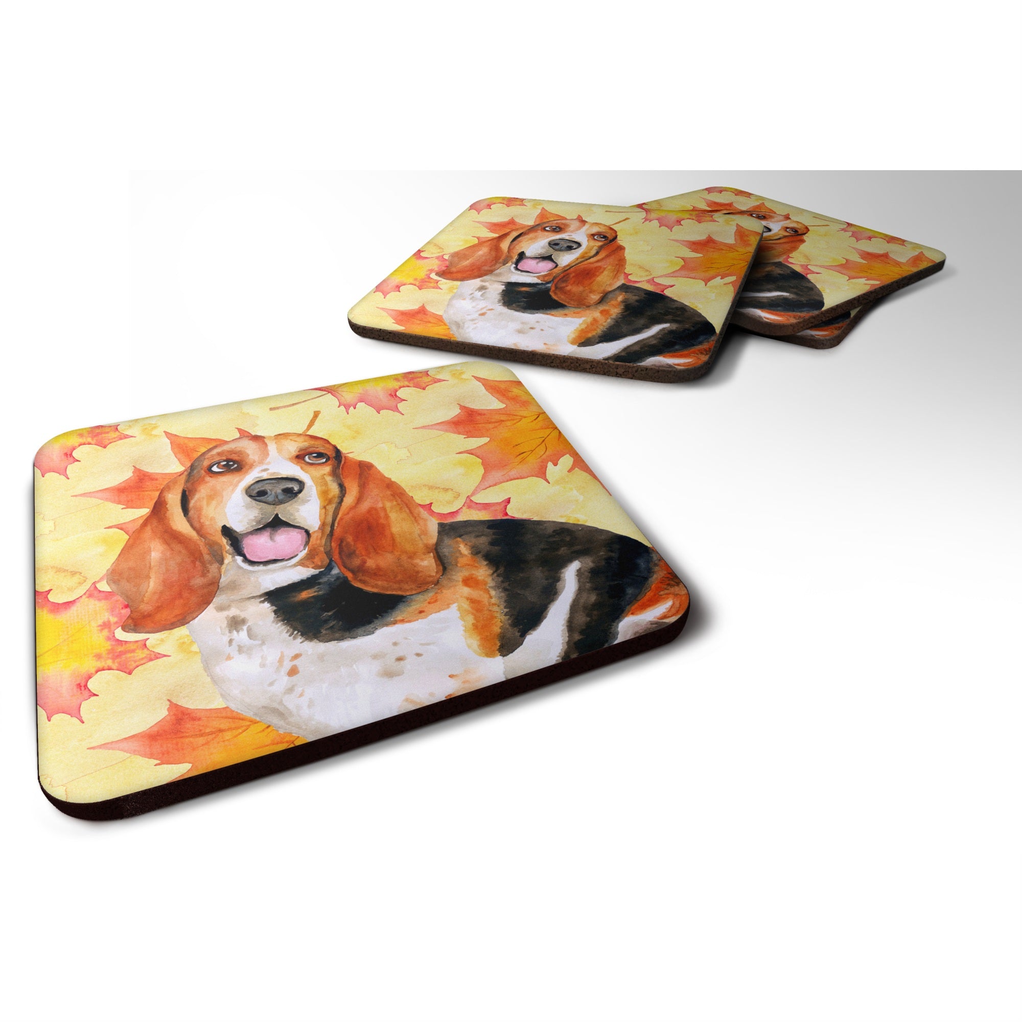 'Caroline'S Treasures Basset Hound Fall Decorative Coasters, Multicolor''