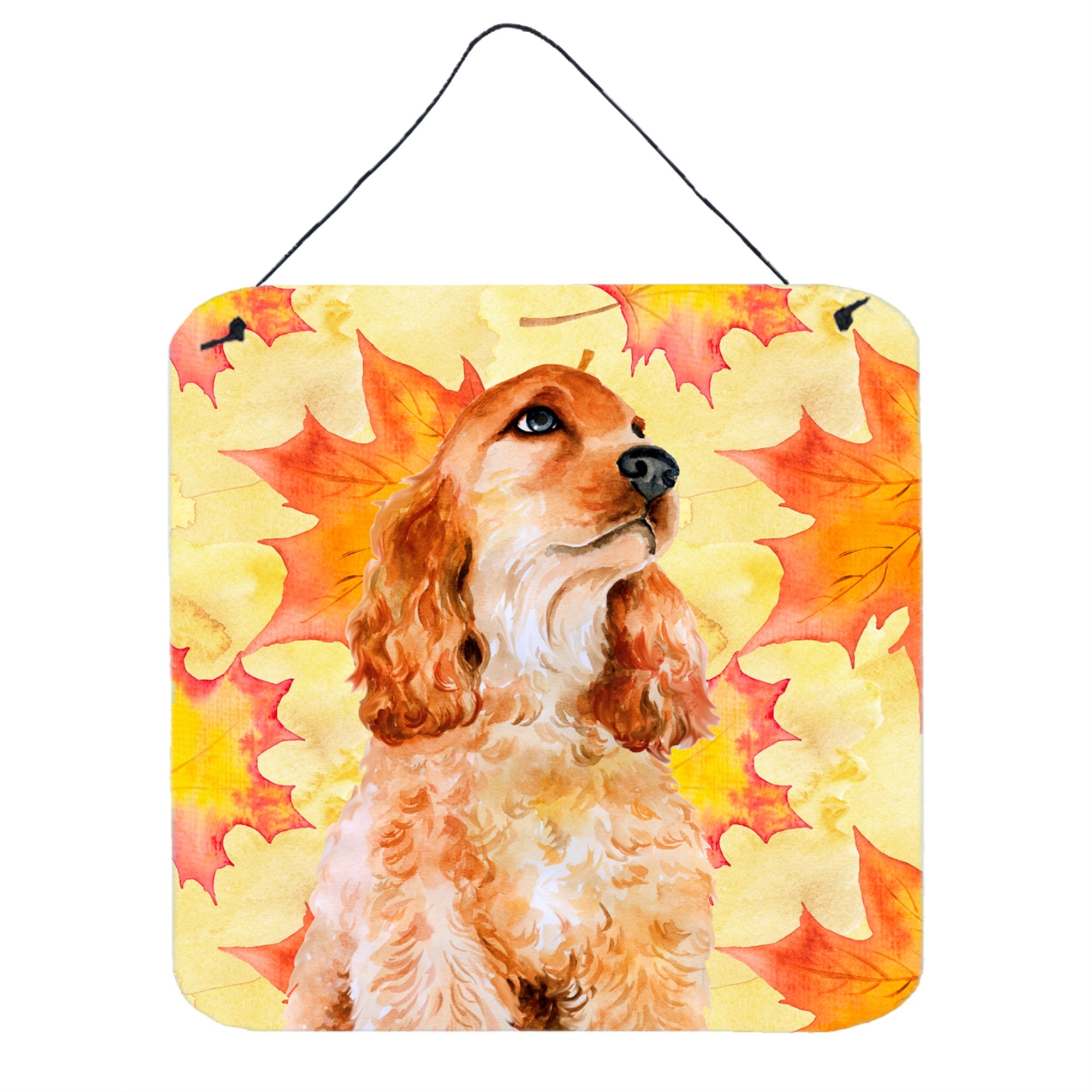'Caroline'S Treasures Cocker Spaniel Metal Print, 6H X 6W, Fall Leaves''