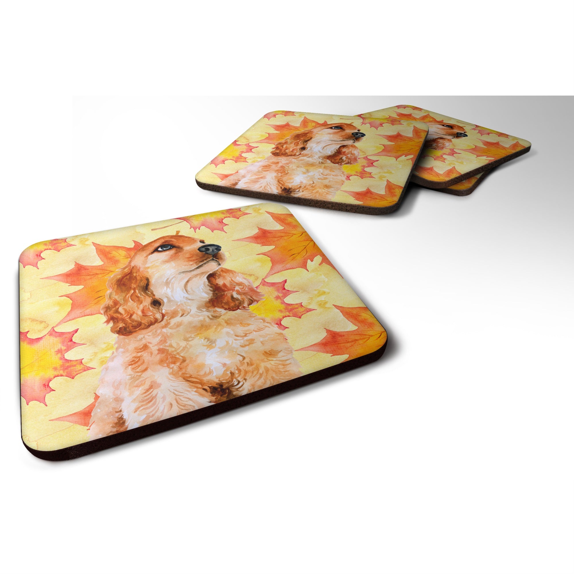 'Caroline'S Treasures Cocker Spaniel Fall Decorative Coasters, Multicolor''