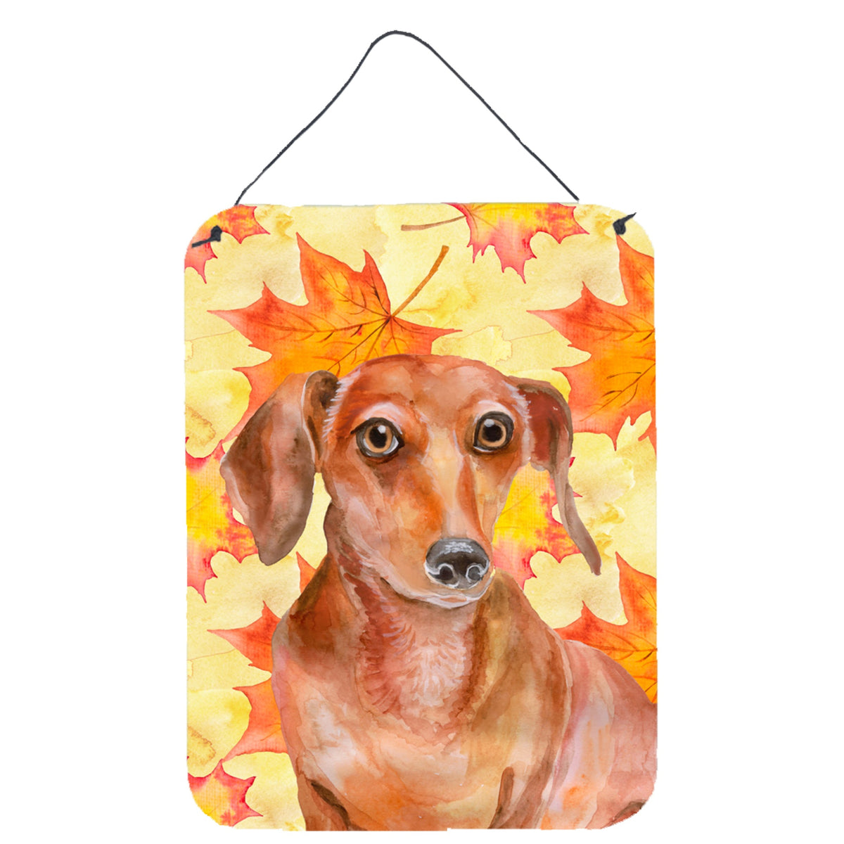'Caroline'S Treasures Red Dachshund Fall Metal Print, 16'''' X 12'''', Multicolor''