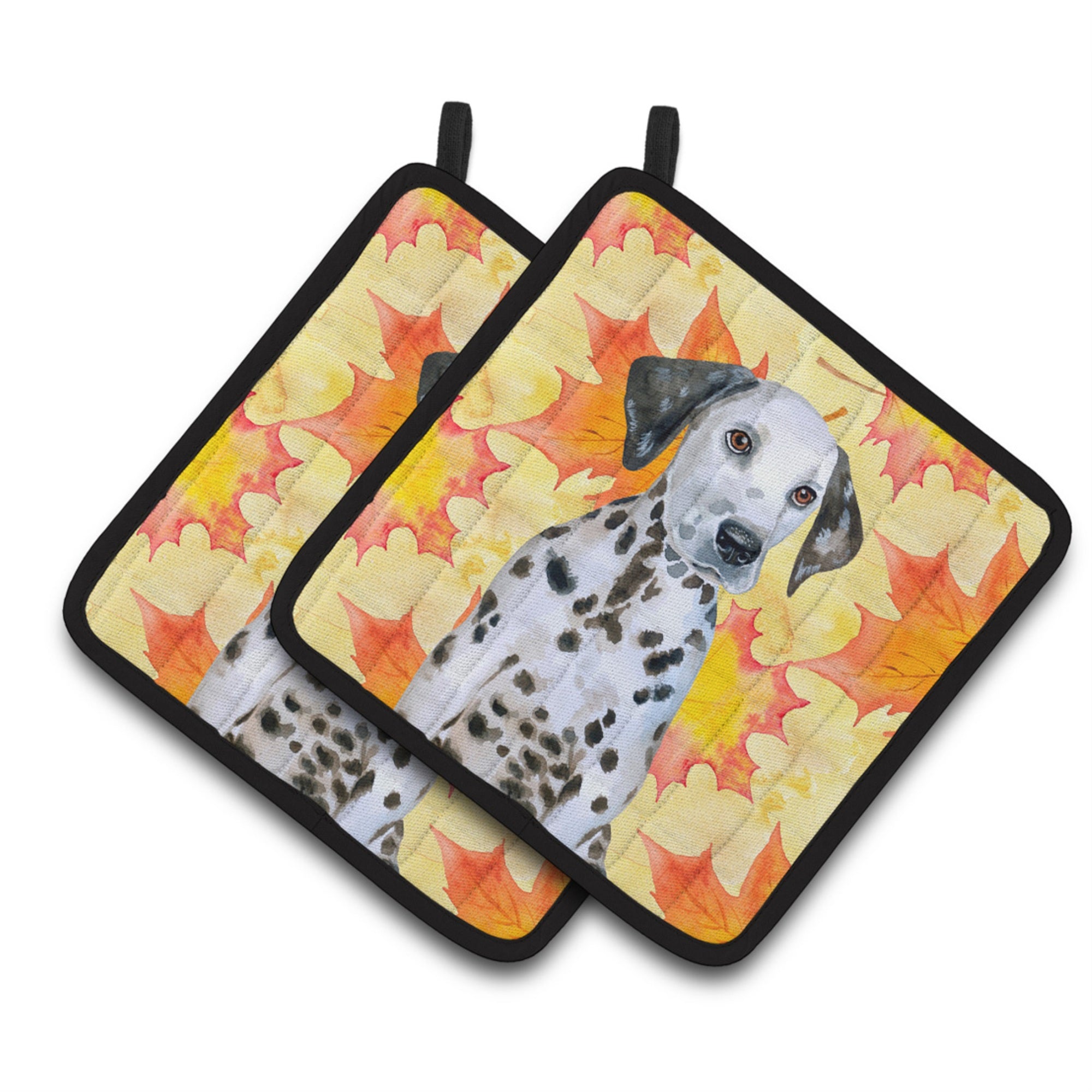 'Caroline'S Treasures Dalmatian Puppy Decorated Pot Holder, 7.5H X 7.5W, Fall Leaves''