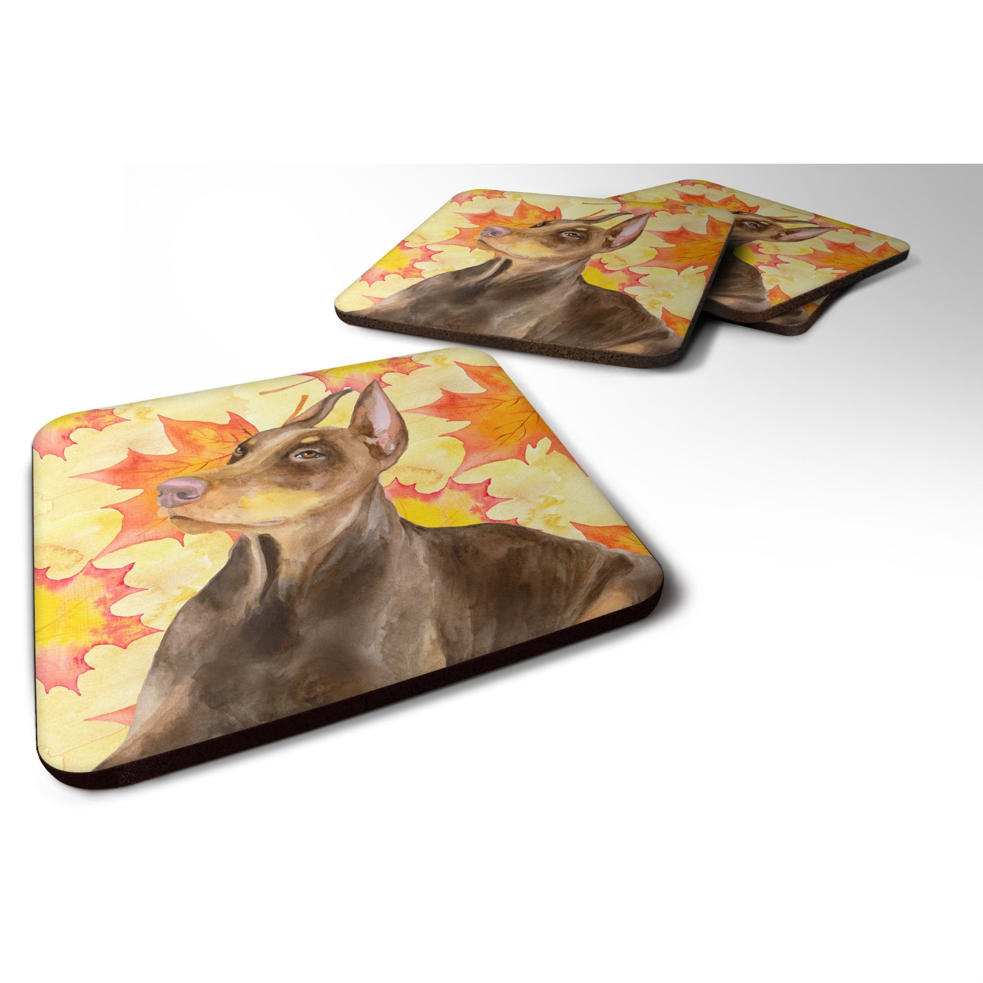 'Caroline'S Treasures Doberman Pinscher Fall Decorative Coasters, Multicolor''