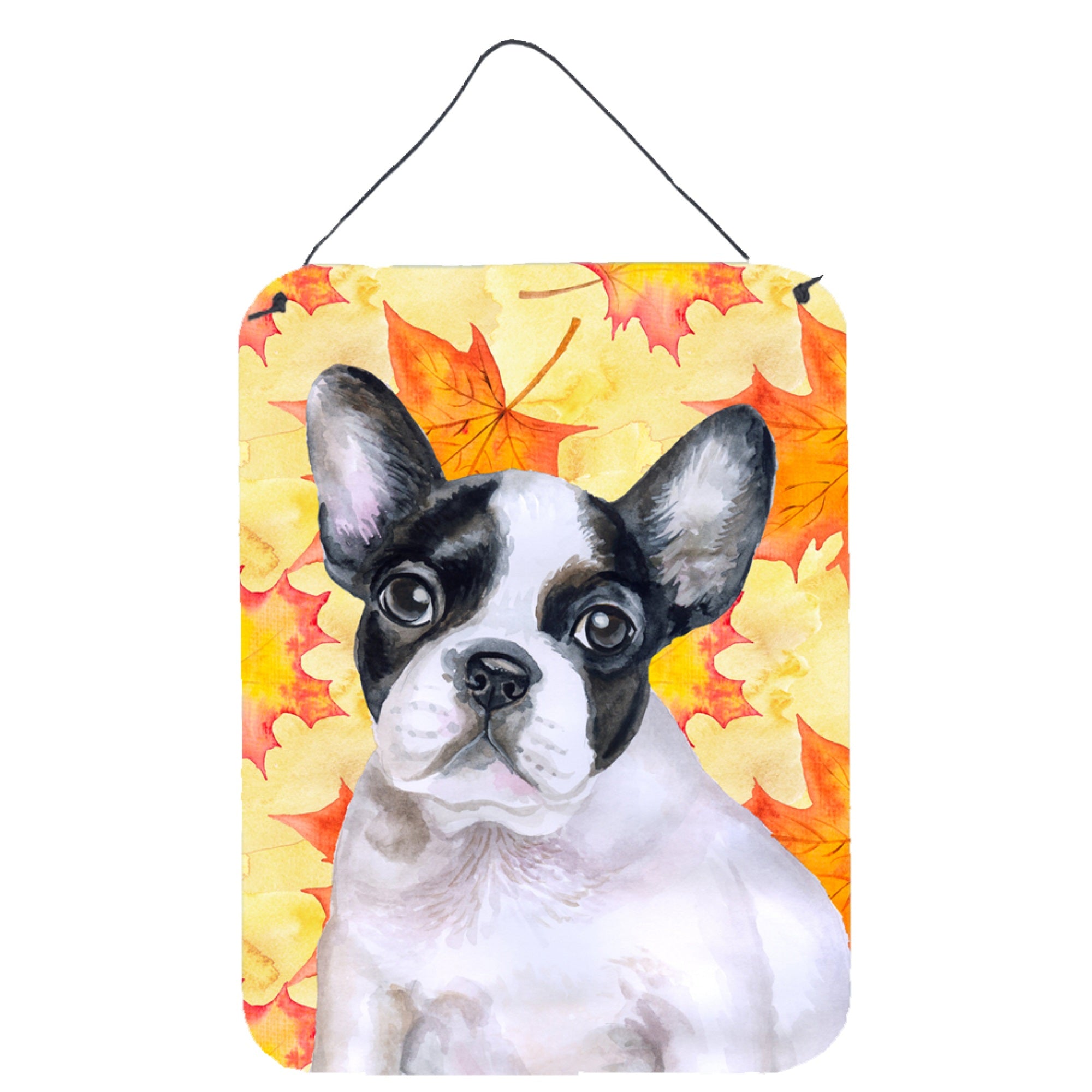 'Caroline'S Treasures French Bulldog Black White Fall Metal Print, 16'''' X 12'''', Multicolor''