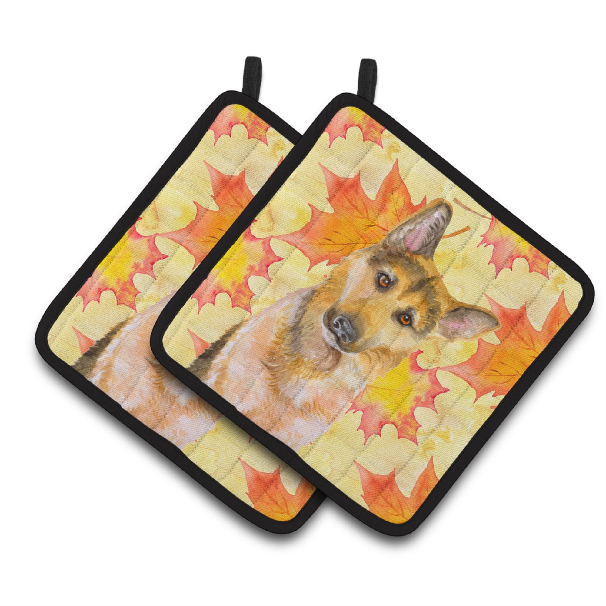 'Caroline'S Treasures German Shepherd #2 Decorated Pot Holder, 7.5H X 7.5W, Fall Leaves''