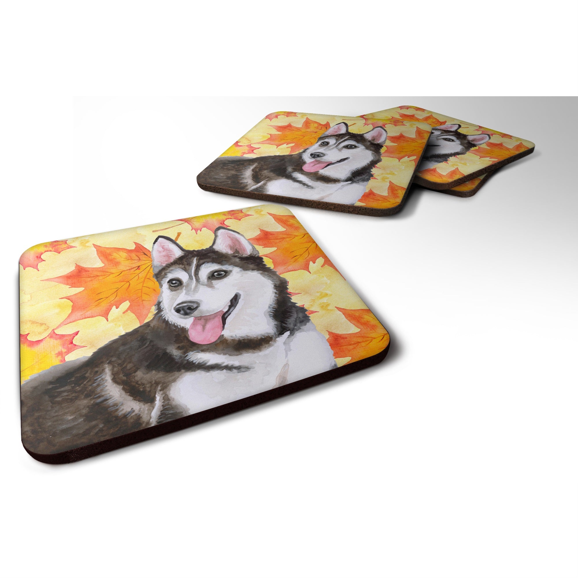 'Caroline'S Treasures Siberian Husky #2 Fall Decorative Coasters, Multicolor''
