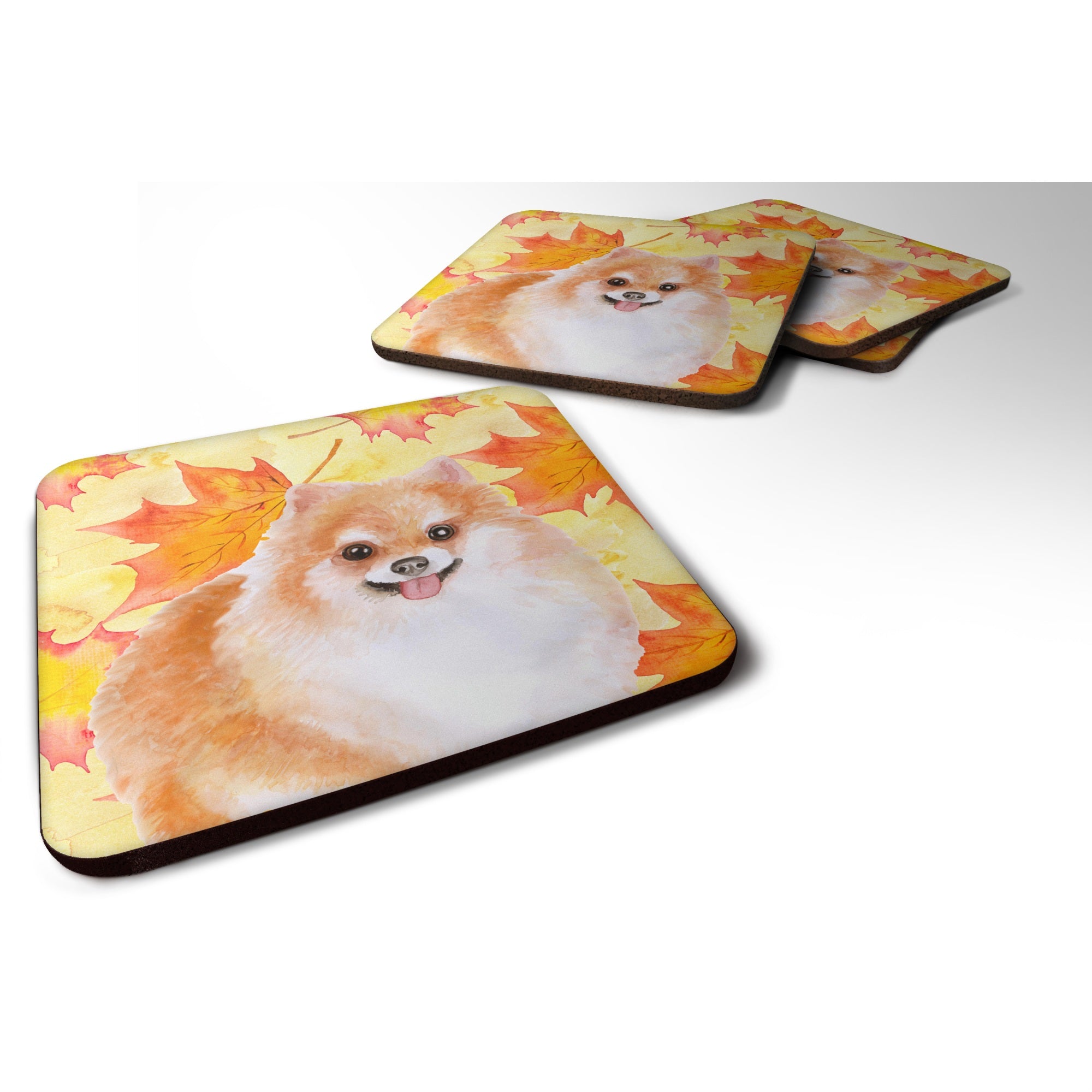 'Caroline'S Treasures Pomeranian #2 Fall Decorative Coasters, Multicolor''