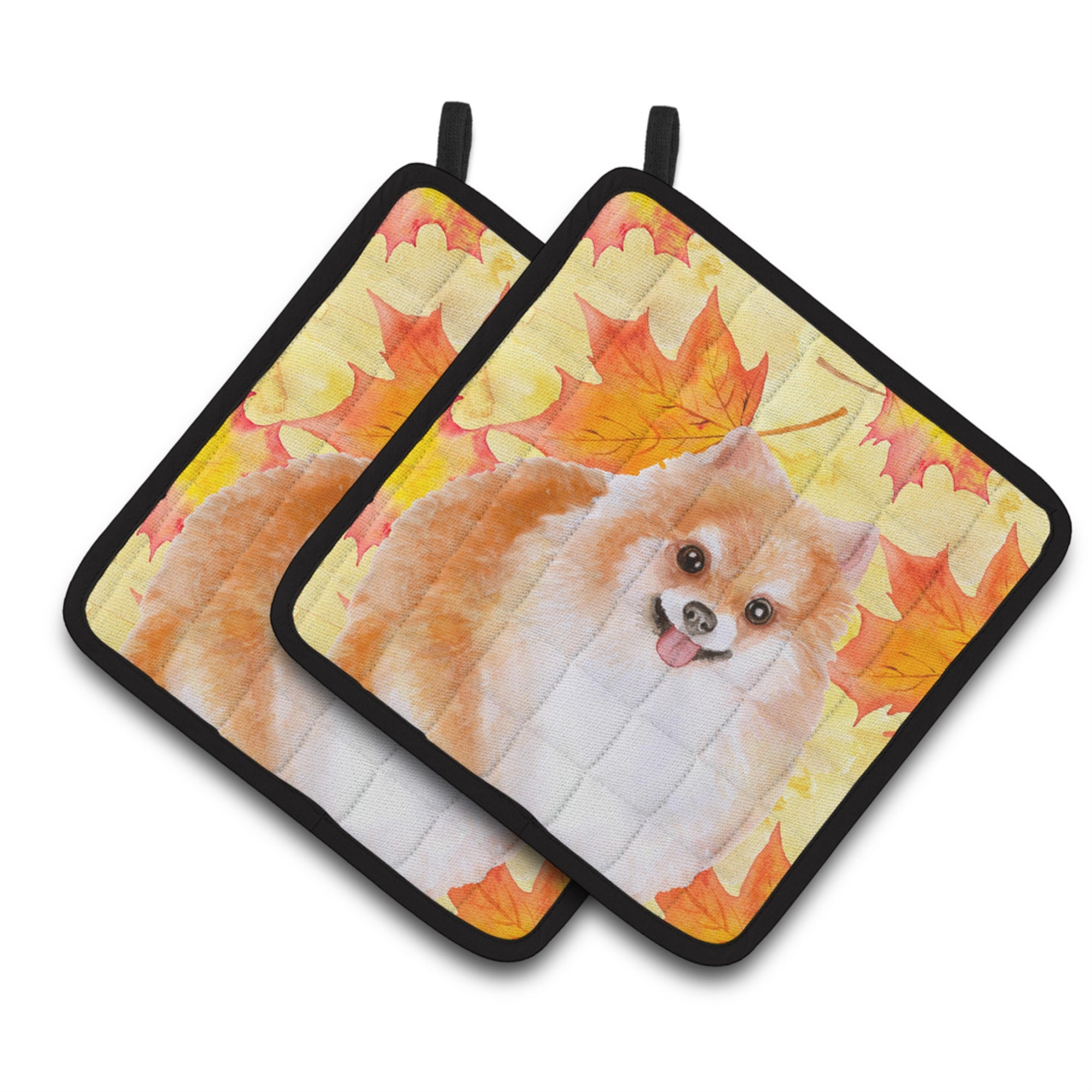 'Caroline'S Treasures Pomeranian #2 Decorated Pot Holder, 7.5H X 7.5W, Fall Leaves''