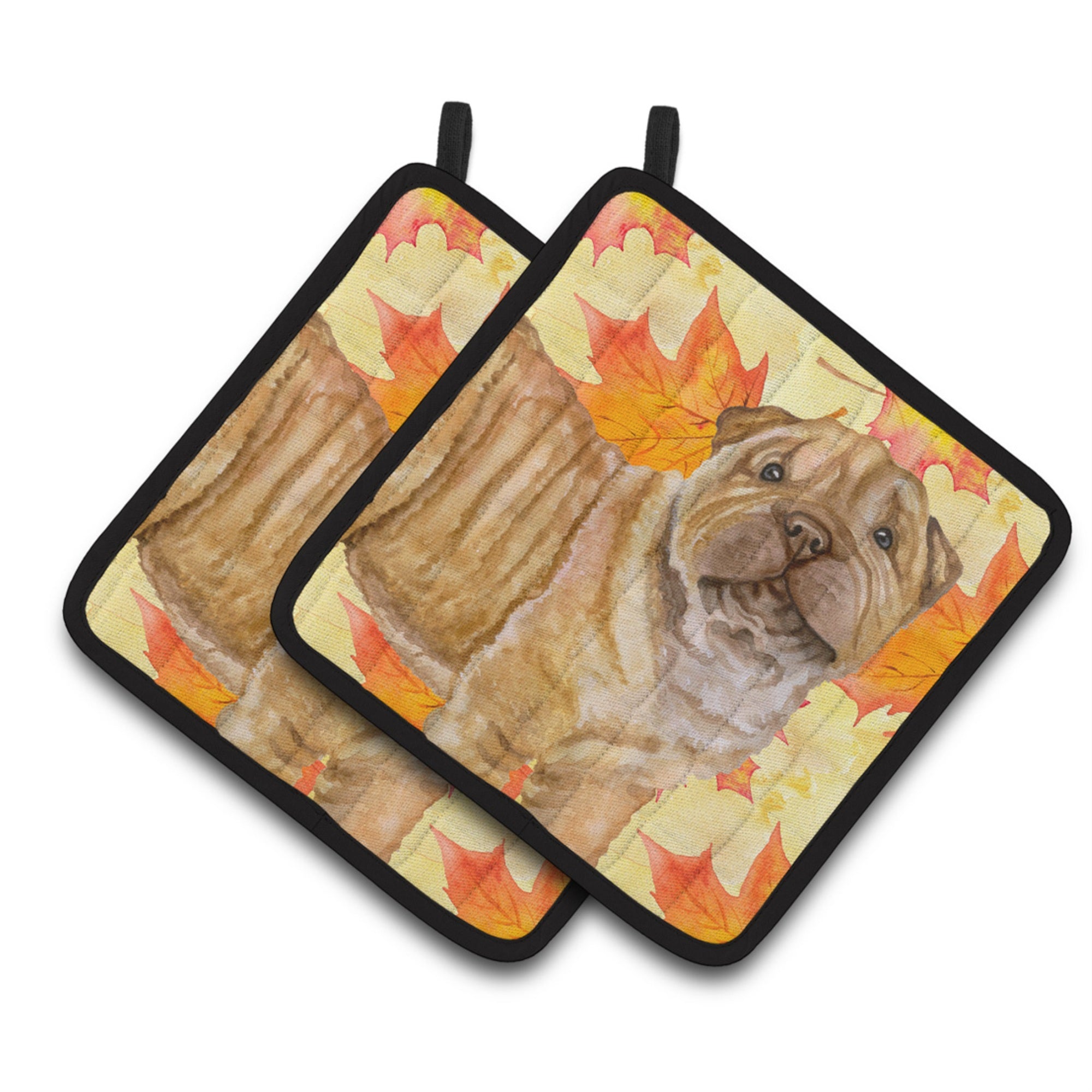 'Caroline'S Treasures Shar Pei Puppy Decorated Pot Holder, 7.5H X 7.5W, Fall Leaves''