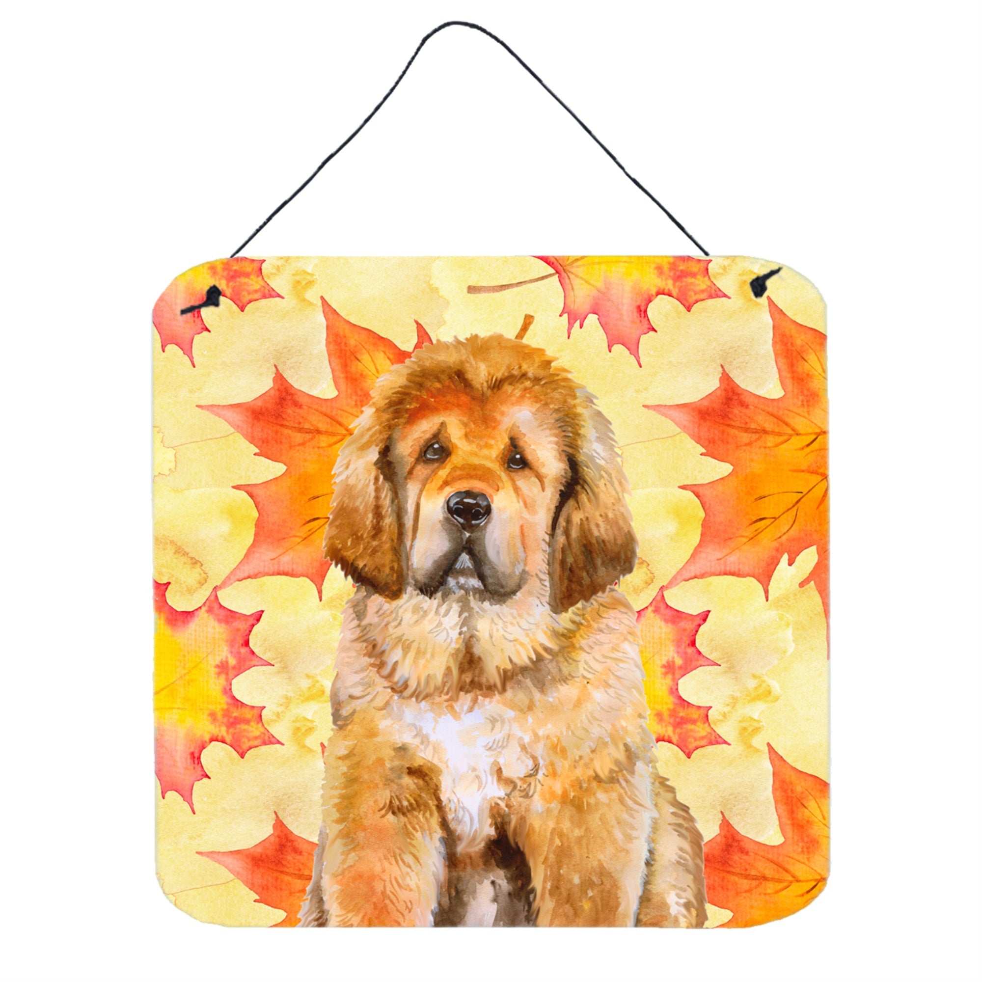 'Caroline'S Treasures Tibetan Mastiff Metal Print, 6H X 6W, Fall Leaves''