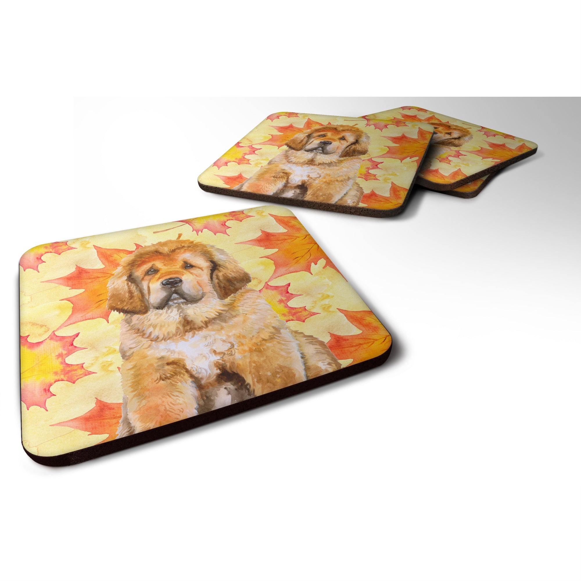'Caroline'S Treasures Tibetan Mastiff Fall Decorative Coasters, Multicolor''