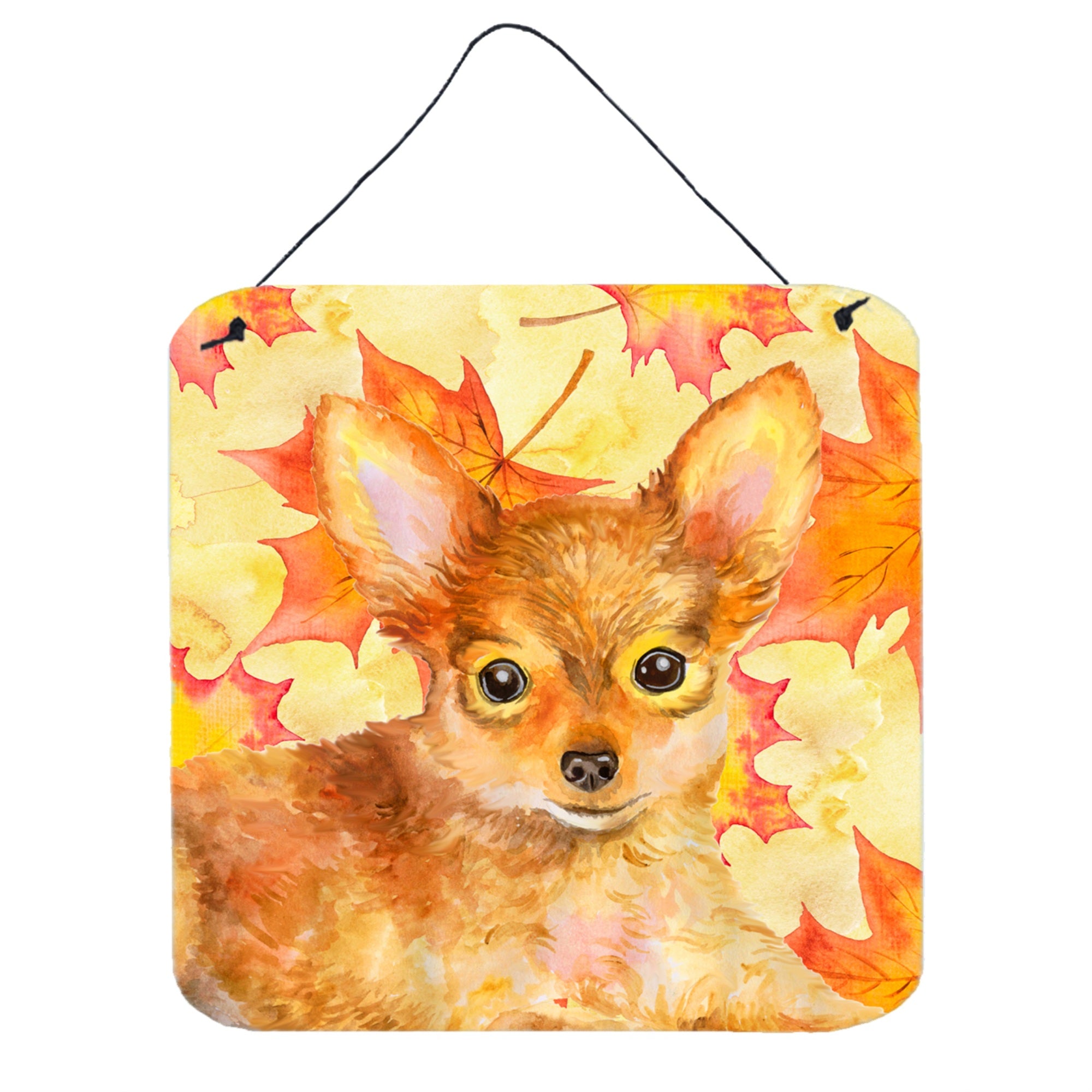 'Caroline'S Treasures Toy Terrier Metal Print, 6H X 6W, Fall Leaves''
