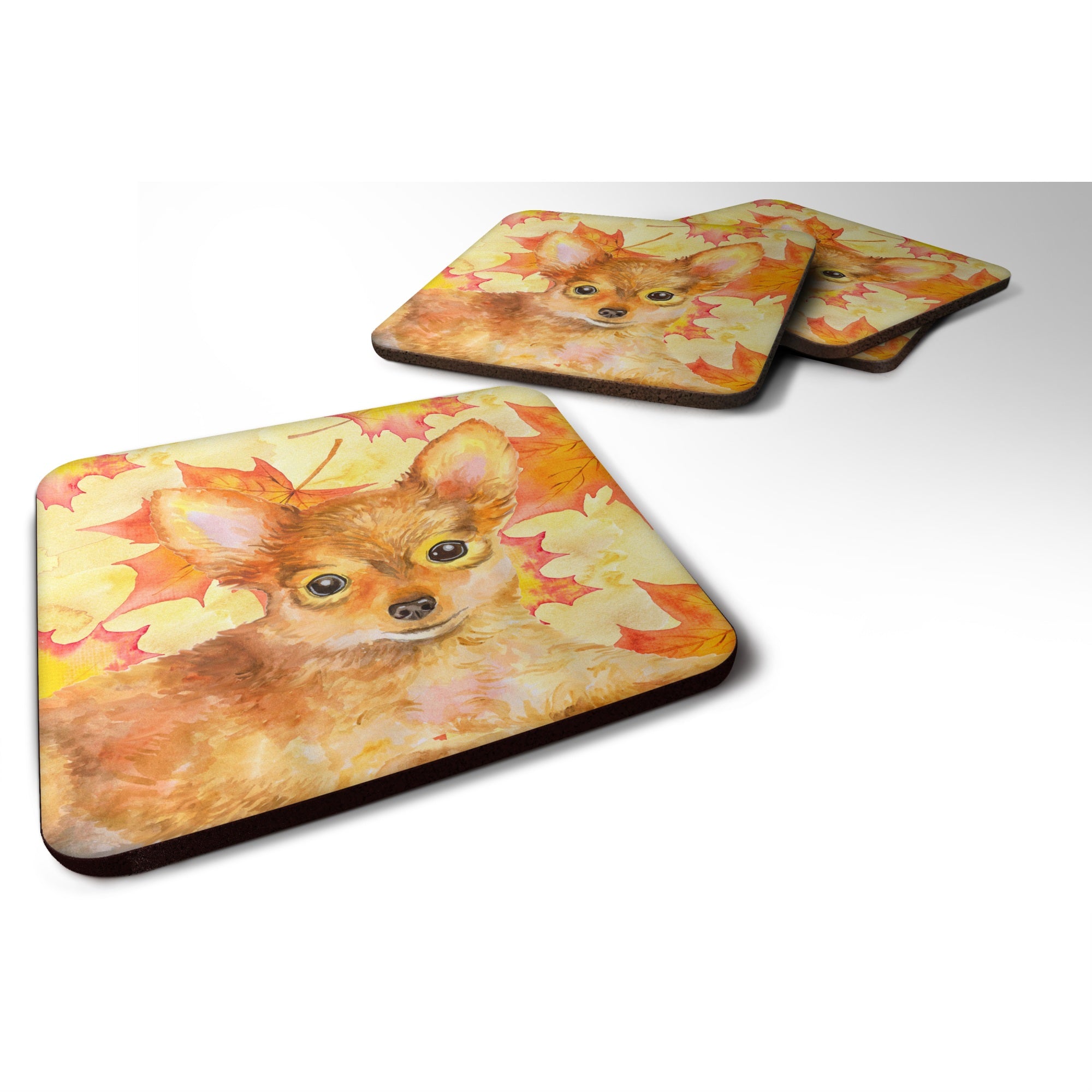 'Caroline'S Treasures Toy Terrier Fall Decorative Coasters, Multicolor''