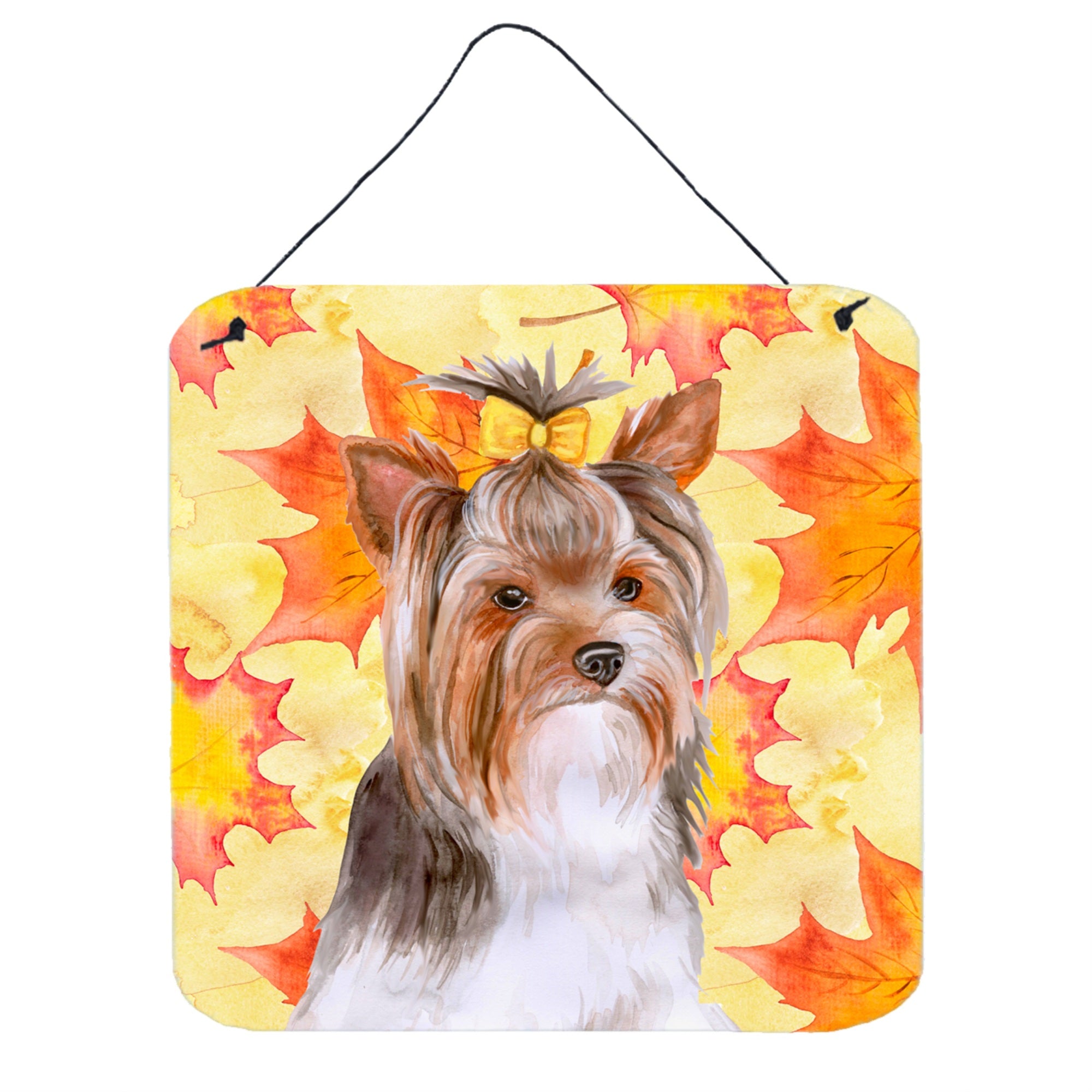 'Caroline'S Treasures Yorkshire Terrier #2 Metal Print, 6H X 6W, Fall Leaves''