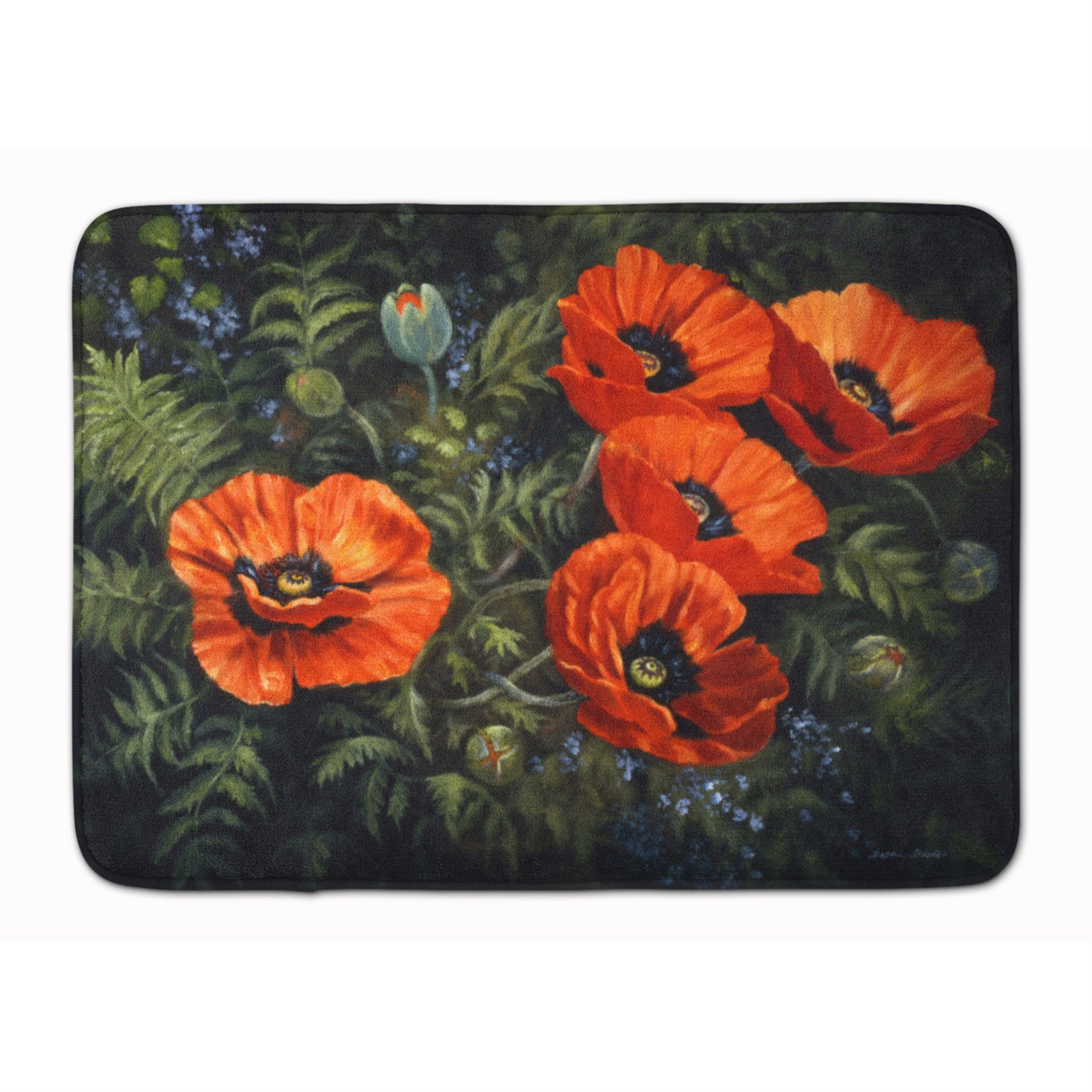 'Caroline'S Treasures Poppies By Daphne Baxter Floor Mat, 19'''' X 27'''', Multicolor''