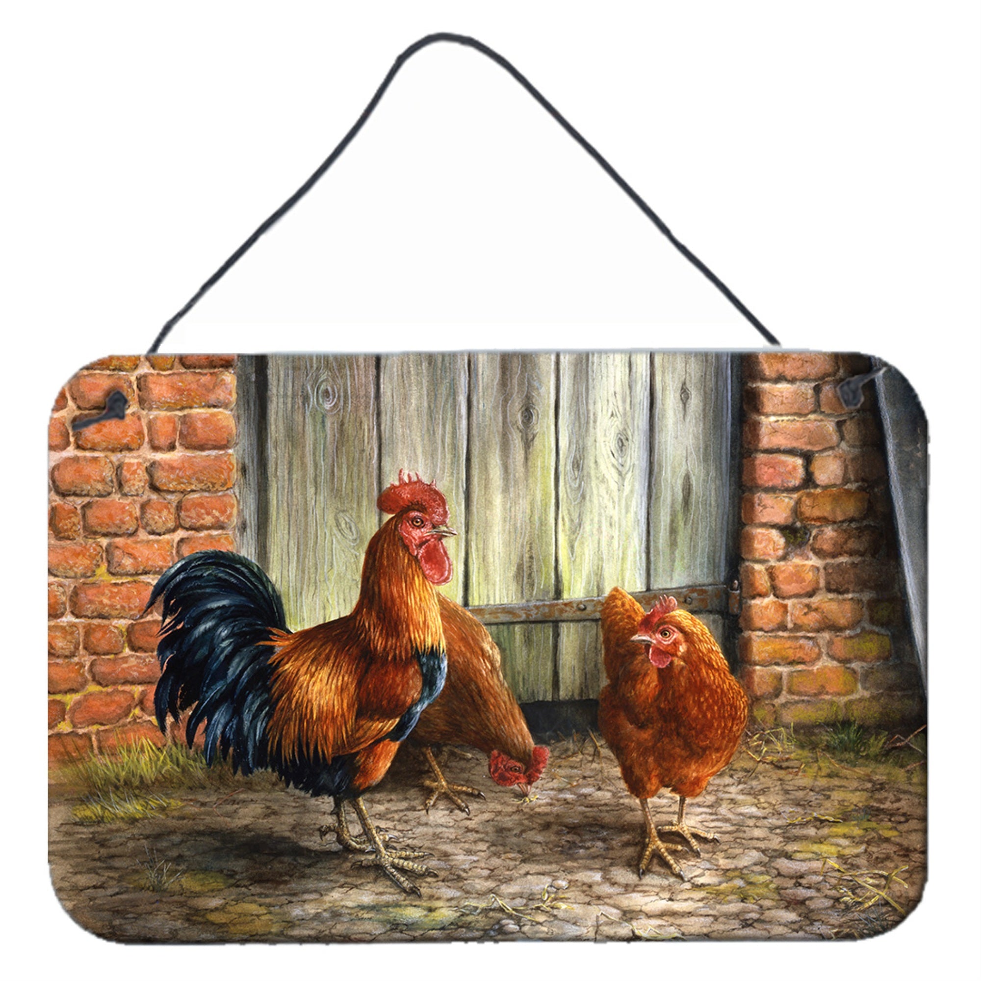 'Caroline'S Treasures Rooster And Chickens By Daphne Baxter Wall Or Door Hanging Prints Bdba0056Ds812, 8Hx12W, Multicolor''