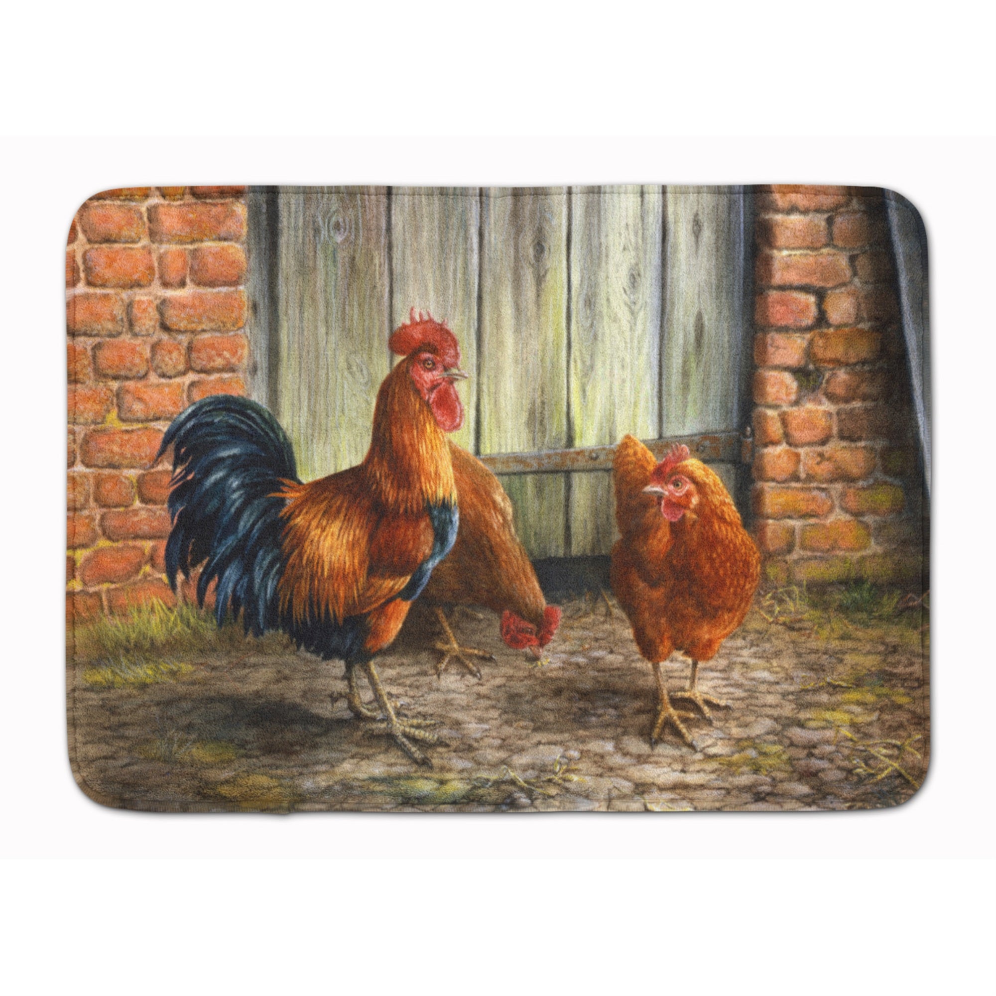 'Caroline'S Treasures Rooster And Chickens By Daphne Baxter Floor Mat, 19'''' X 27'''', Multicolor''