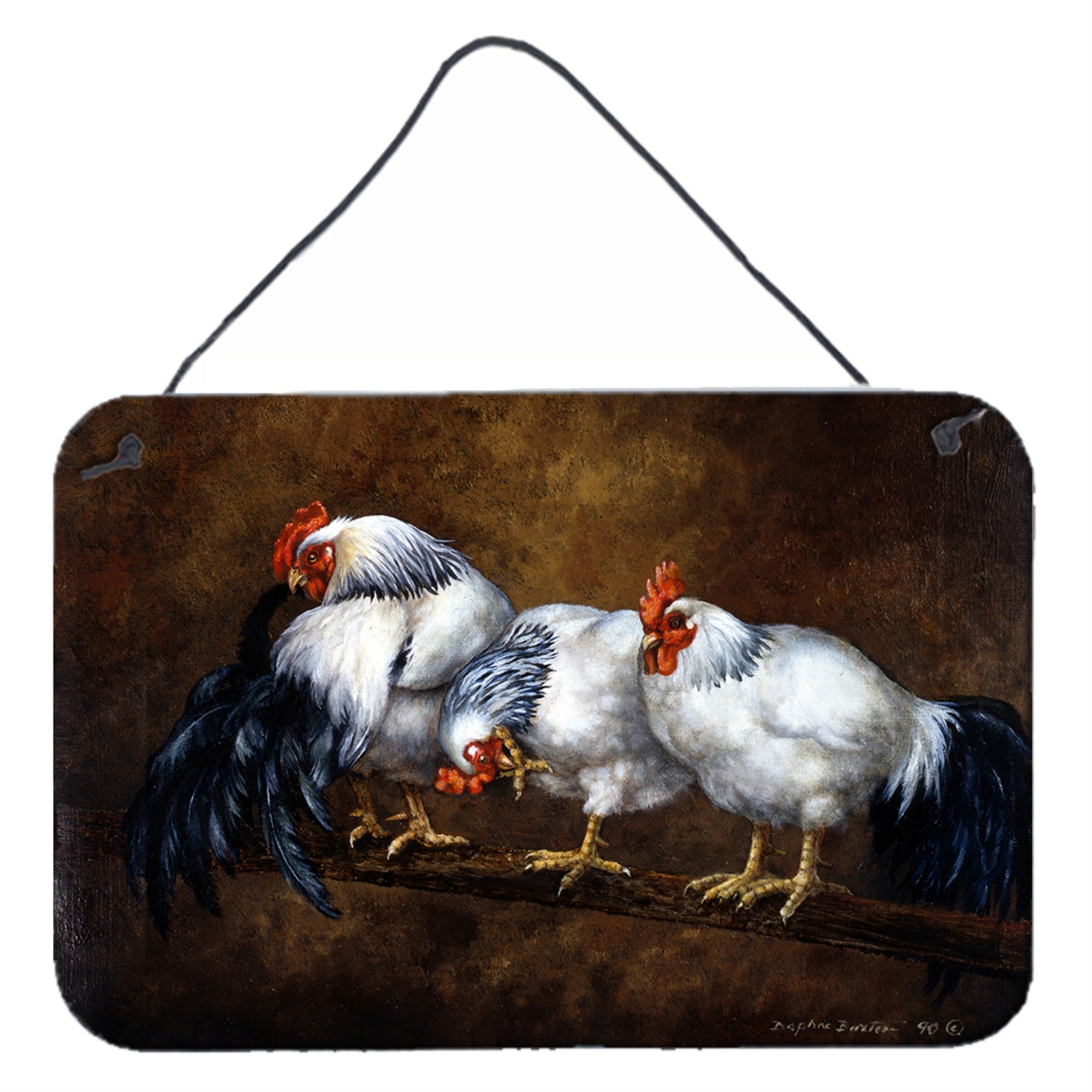 'Caroline'S Treasures Roosting Rooster And Chickens Wall Or Door Hanging Prints Bdba0081Ds812, 8Hx12W''