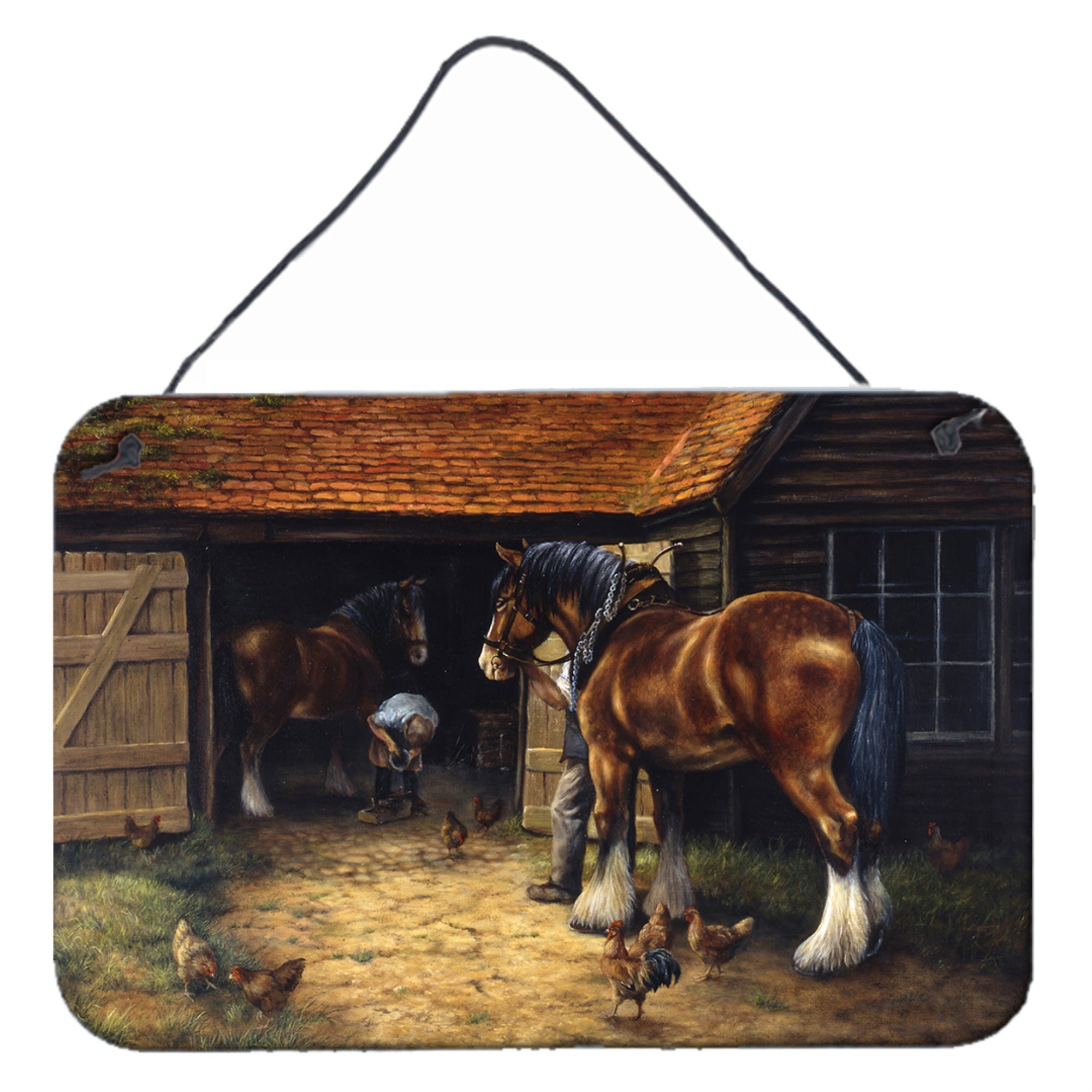 'Caroline'S Treasures Horse And The Blacksmith By Daphne Baxter Wall Or Door Hanging Prints Bdba0086Ds812, 8Hx12W, Multicolor''