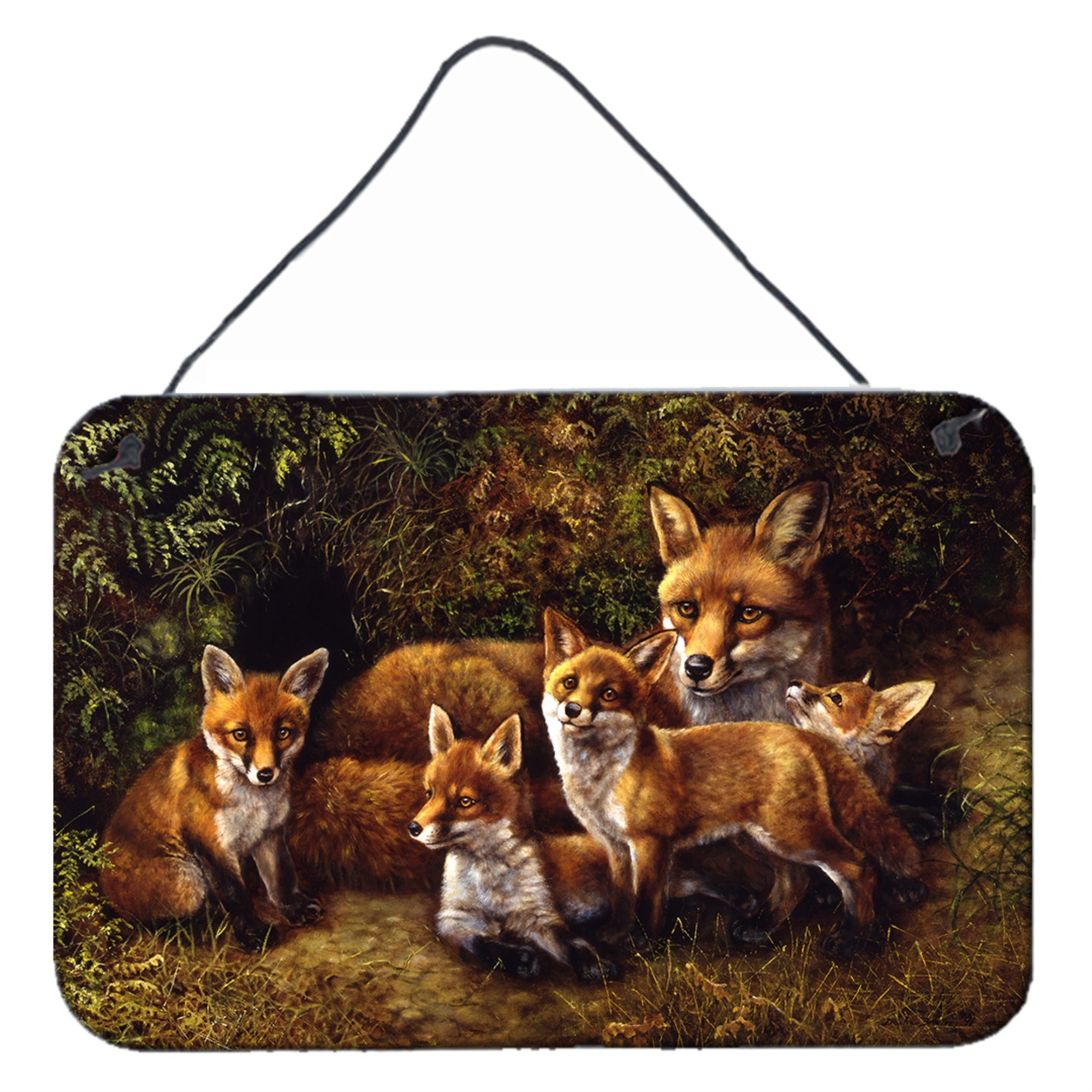 'Caroline'S Treasures Family Foxes By Daphne Baxter Wall Or Door Hanging Prints Bdba0090Ds812, 8Hx12W, Multicolor''