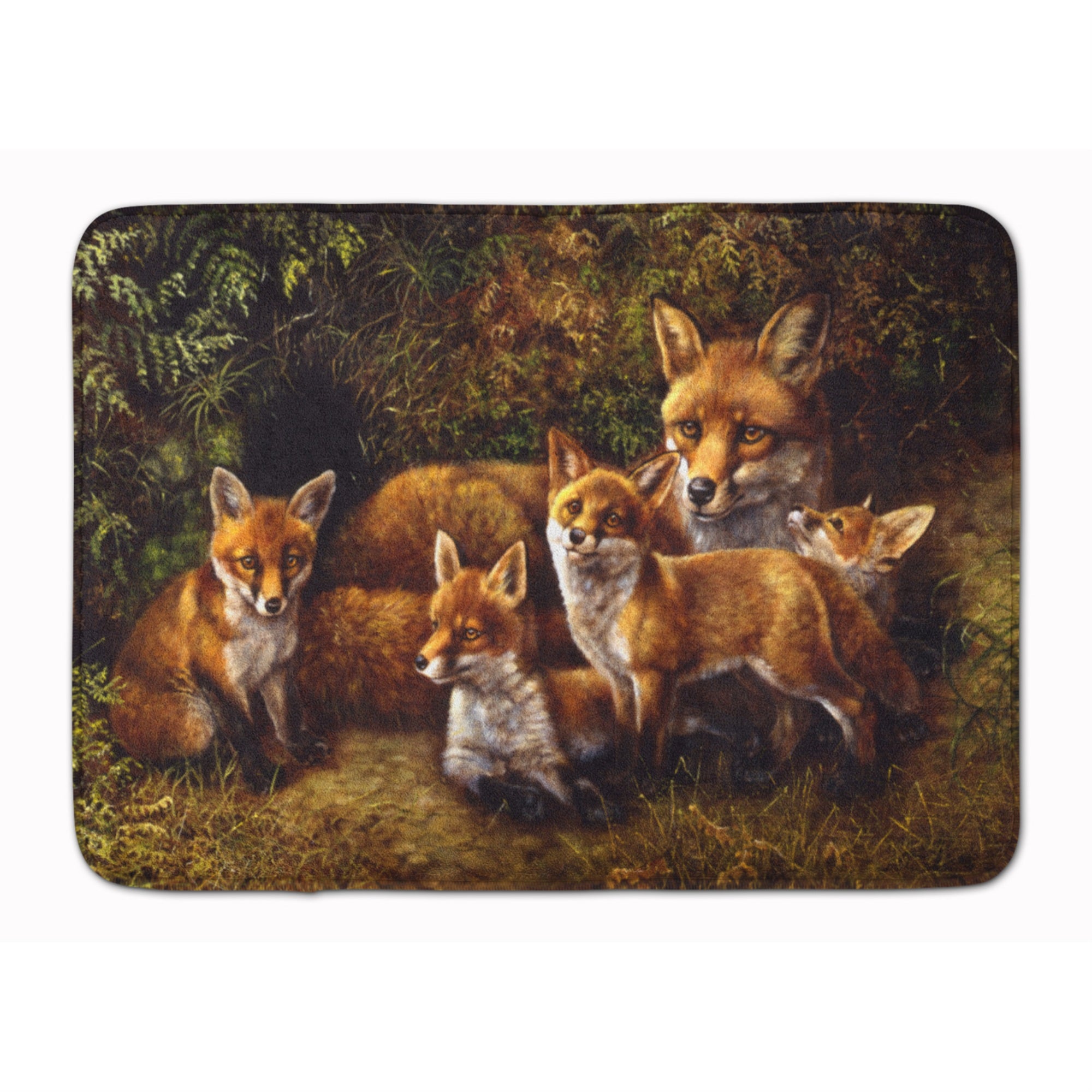 'Caroline'S Treasures Family Foxes By Daphne Baxter Floor Mat, 19'''' X 27'''', Multicolor''