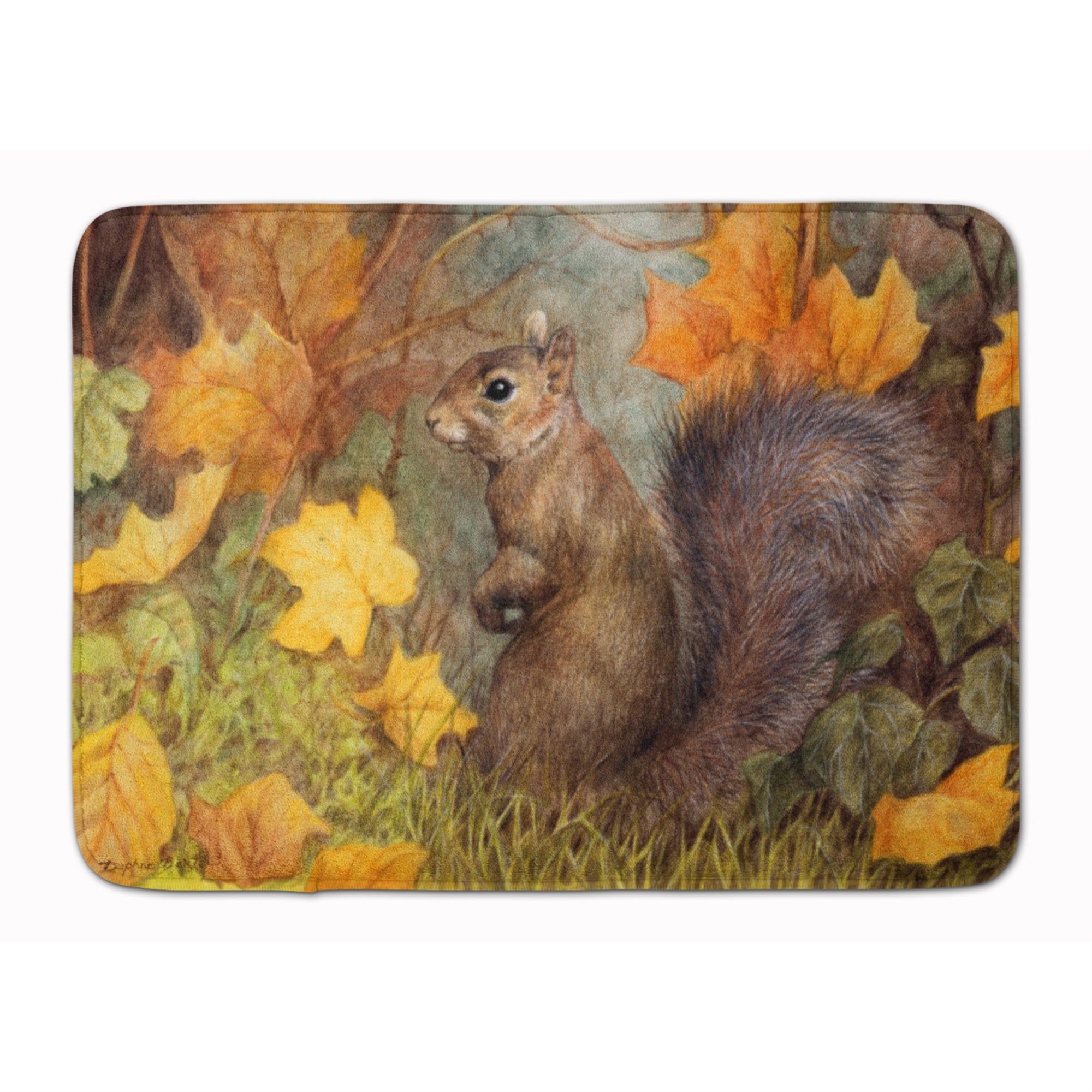 'Caroline'S Treasures Grey Squirrel In Fall Leaves Floor Mat, 19'''' X 27'''', Multicolor''