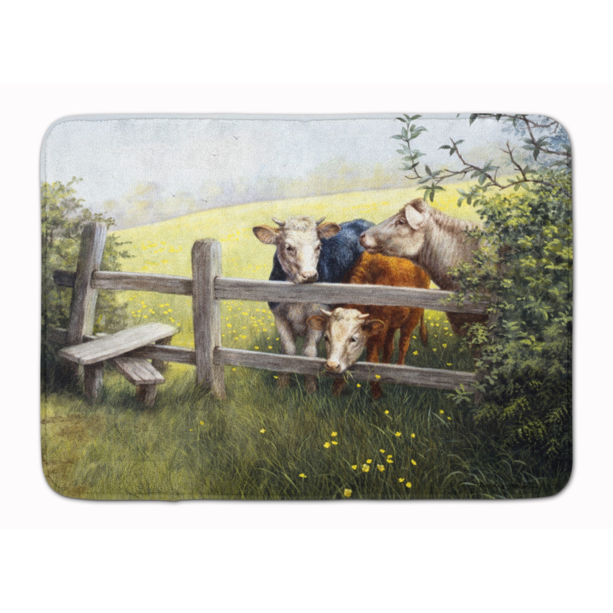 'Caroline'S Treasures Cows In A Buttercup Meadow Floor Mat, 19'''' X 27'''', Multicolor''