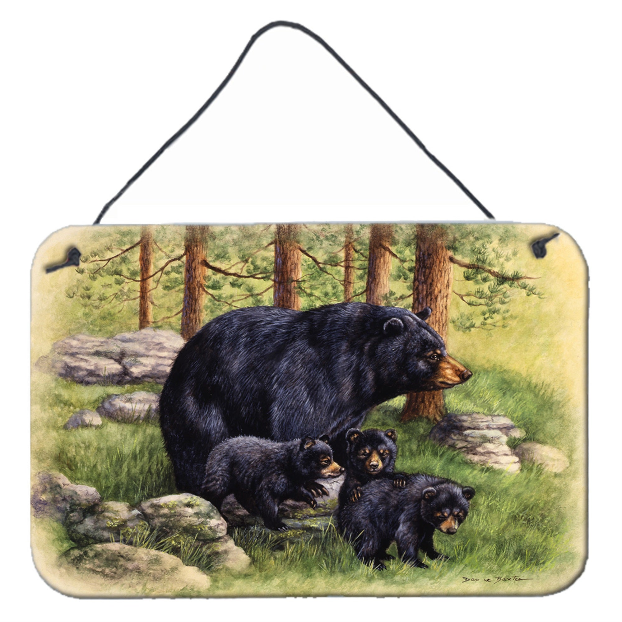 'Caroline'S Treasures Black Bears By Daphne Baxter Wall Or Door Hanging Prints Bdba0114Ds812, 8Hx12W''